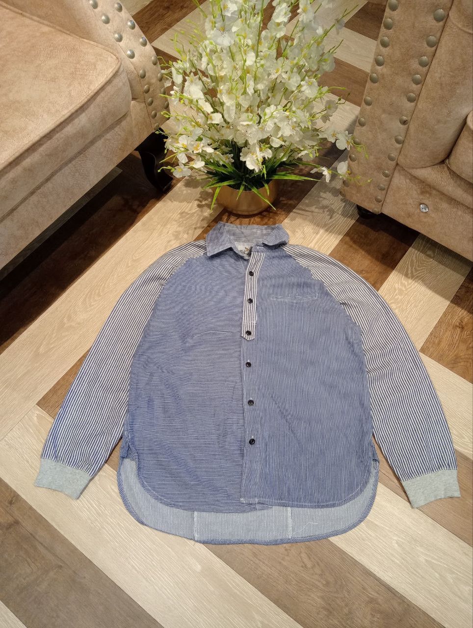 go slow caravan GO SLOW CARAVAN MOUNTAIN MANIA HICKORY DENIM SHIRT - SIZE L Size US L / EU 52-54 / 3 - 2 Thumbnail