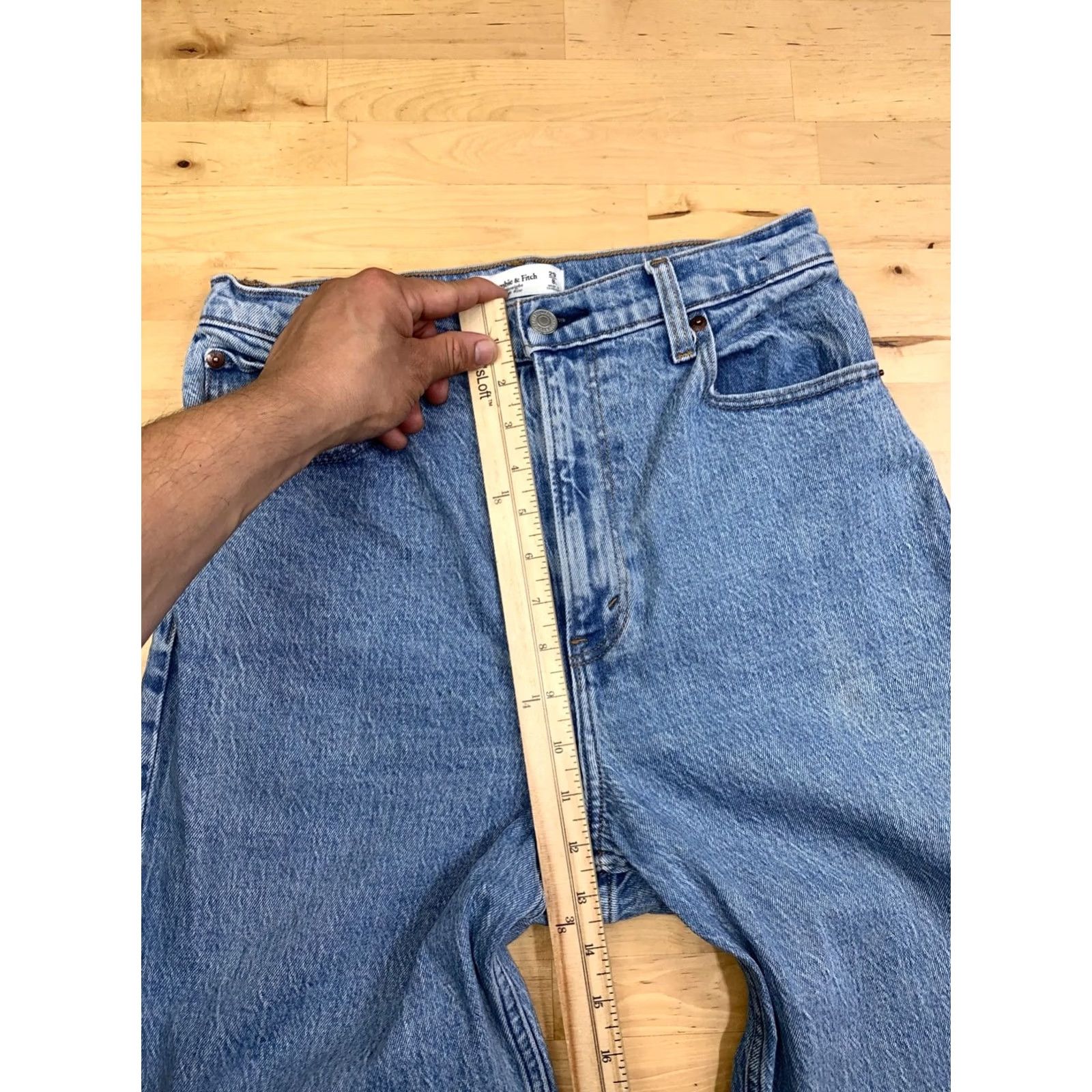 Abercrombie & Fitch Abercrombie & Fitch Jeans 29 Straight 90s Bohemian Love 5-Pocket Denim Blue Womens VINTAGE not used? Size 29" - 7 Thumbnail