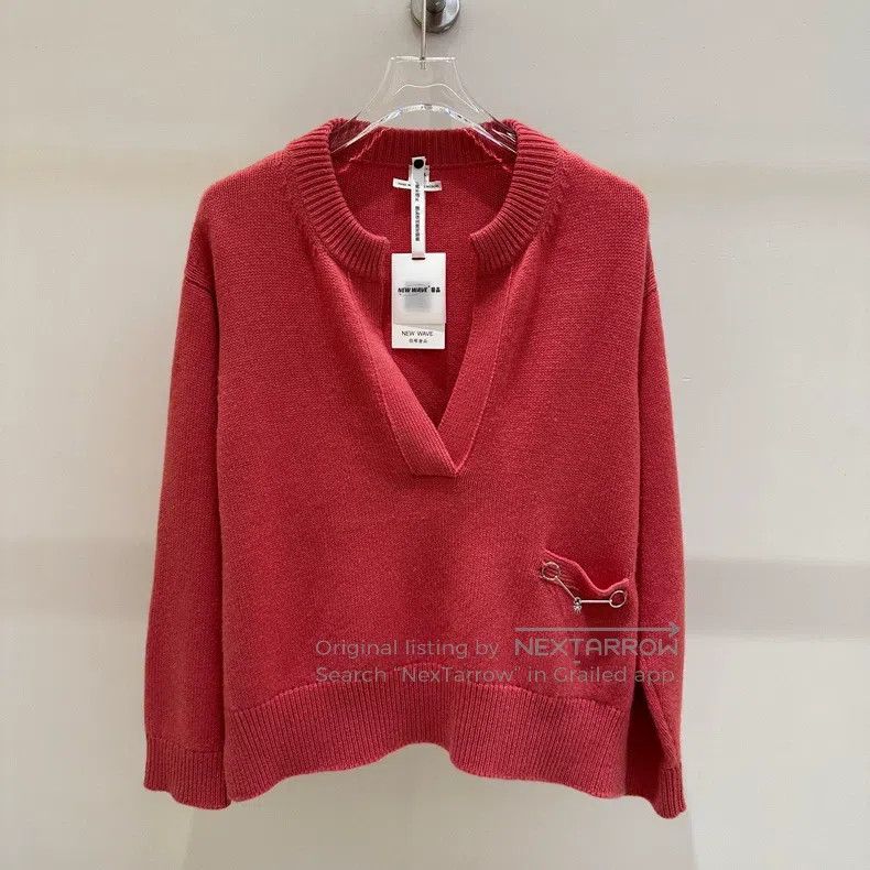 Hermes Hermes Colorless V neck long sleeve cashmere sweater Size XS / US 0-2 / IT 36-38 - 1 Thumbnail