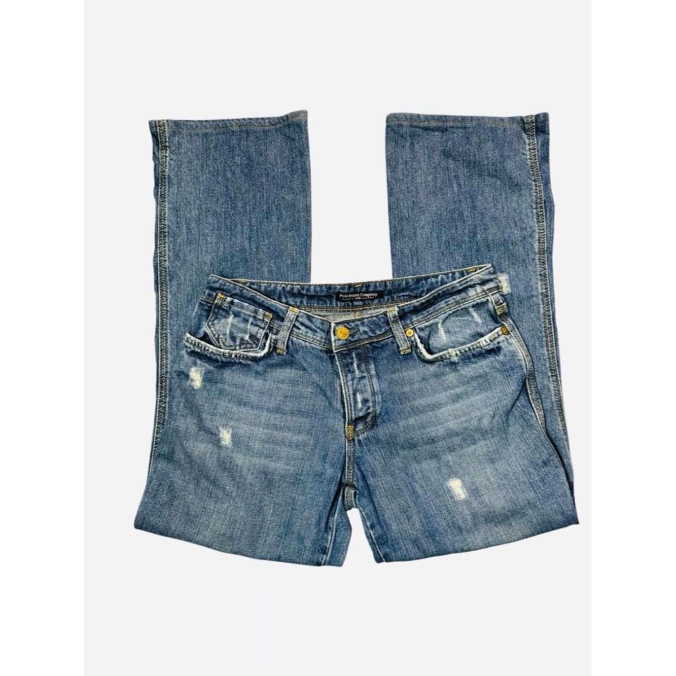 Polo Ralph Lauren Vintage Polo Ralph Lauren Melanie Distressed Bootcut Jeans Size 29" - 3 Thumbnail