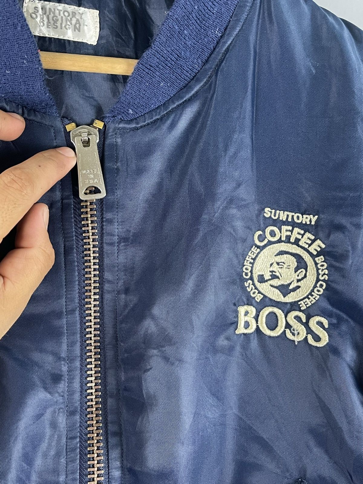 Japanese Brand × Vintage Vintage Suntory Boss Coffe Big Logo Embroidery Bomber Jacker Size US M / EU 48-50 / 2 - 10 Thumbnail