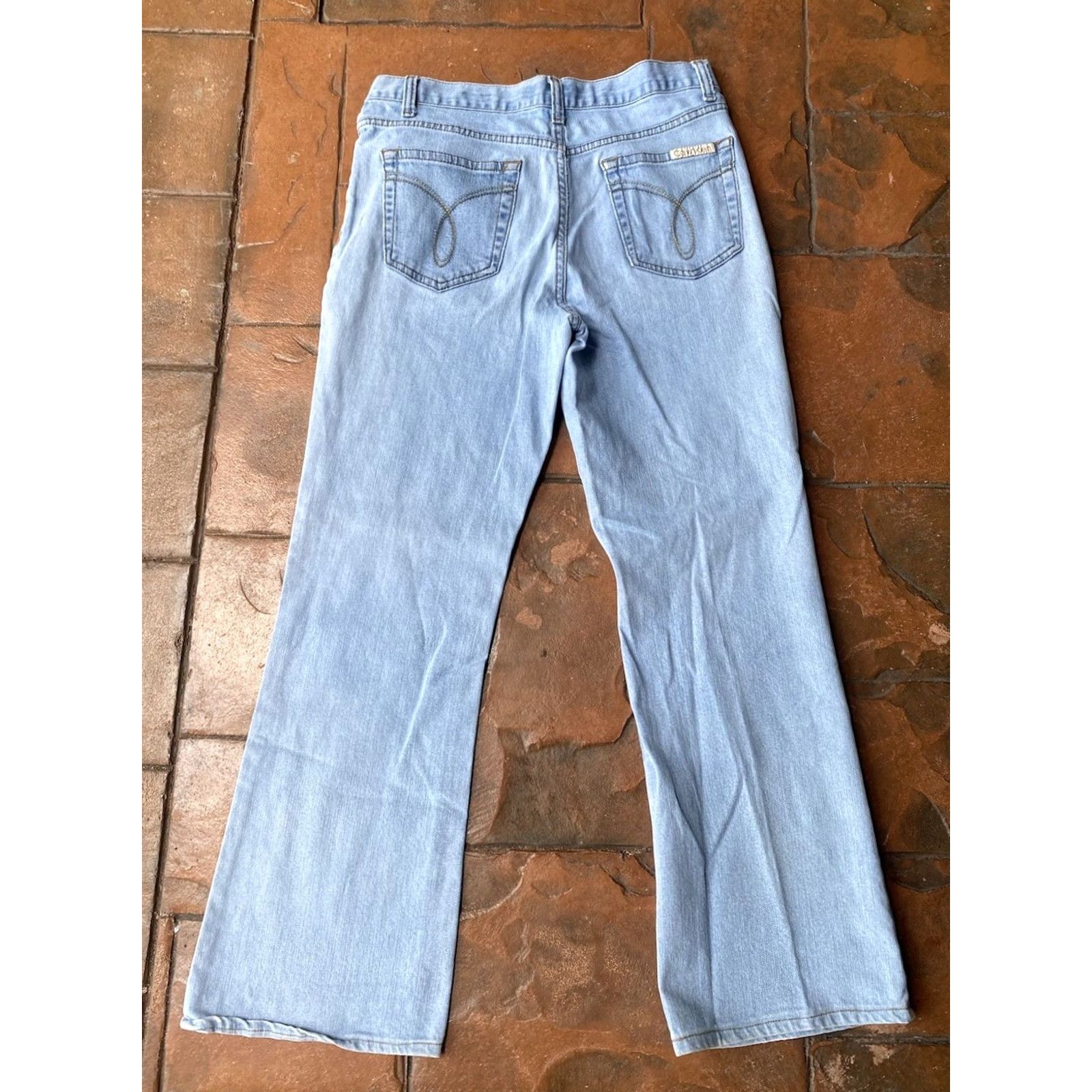 Calvin Klein VINTAGE Calvin Klein Jeans Flare Women’s 8 Light Wash Denim Blue Cotton Blend Size 8 Regular Inseam 32 Pockets Zipper Button Mens? Size 30" / US 8 / IT 44 - 4 Thumbnail