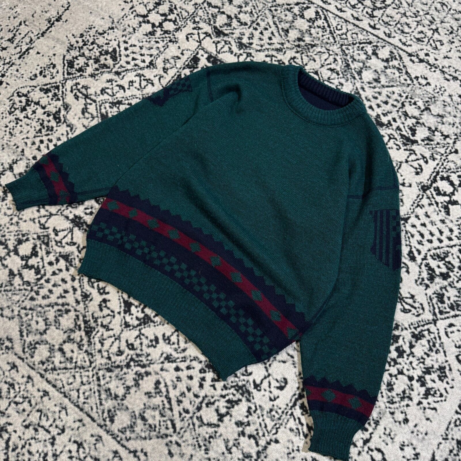 Vintage Vintage Unisex Green Wool Sweater Size S Boho Grunge Smart Size US S / EU 44-46 / 1 - 2 Thumbnail