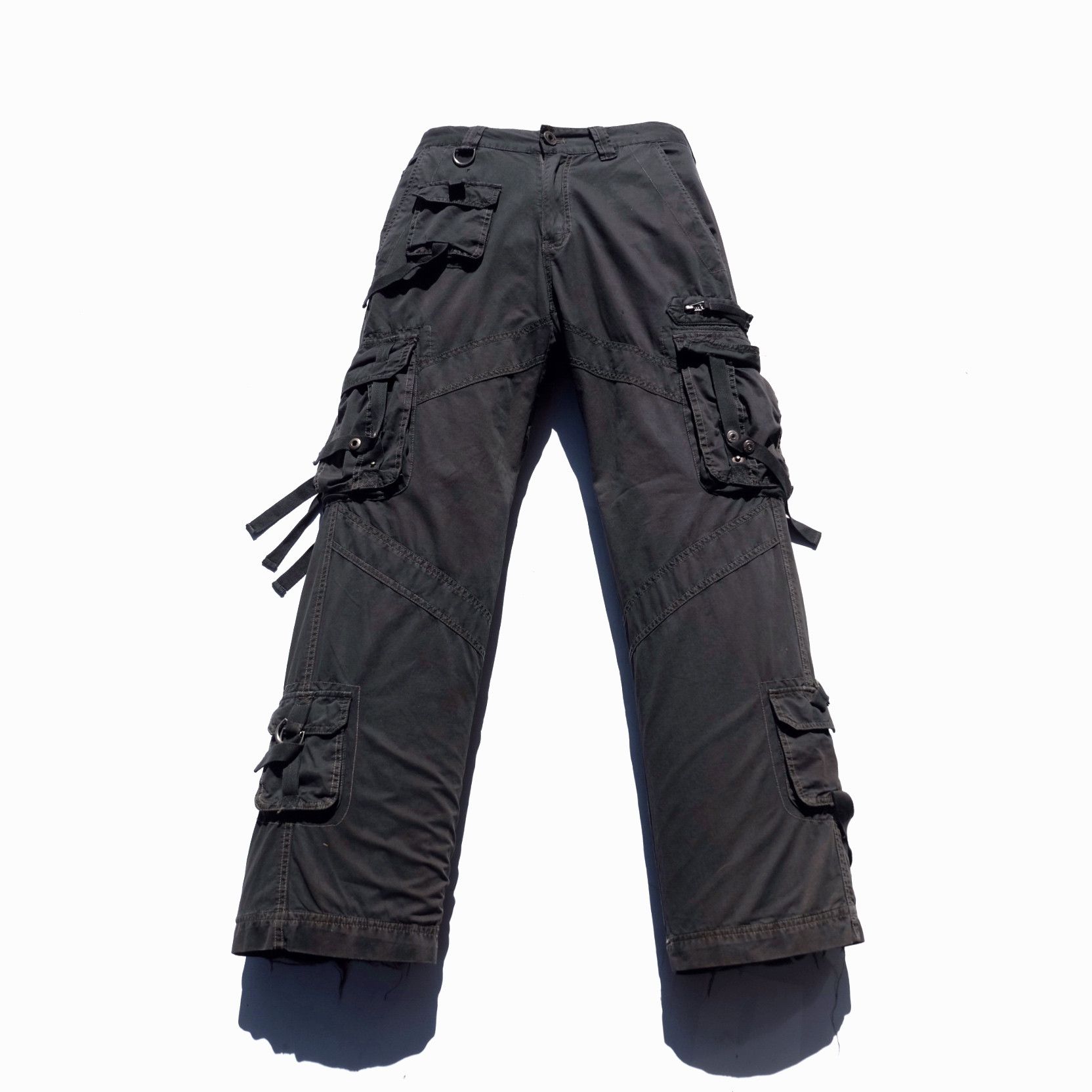 Image of Ppfm x Tete Homme Crencia 3D Multipocket Cargo Pants in Charcoal Black, Men's (Size 30)