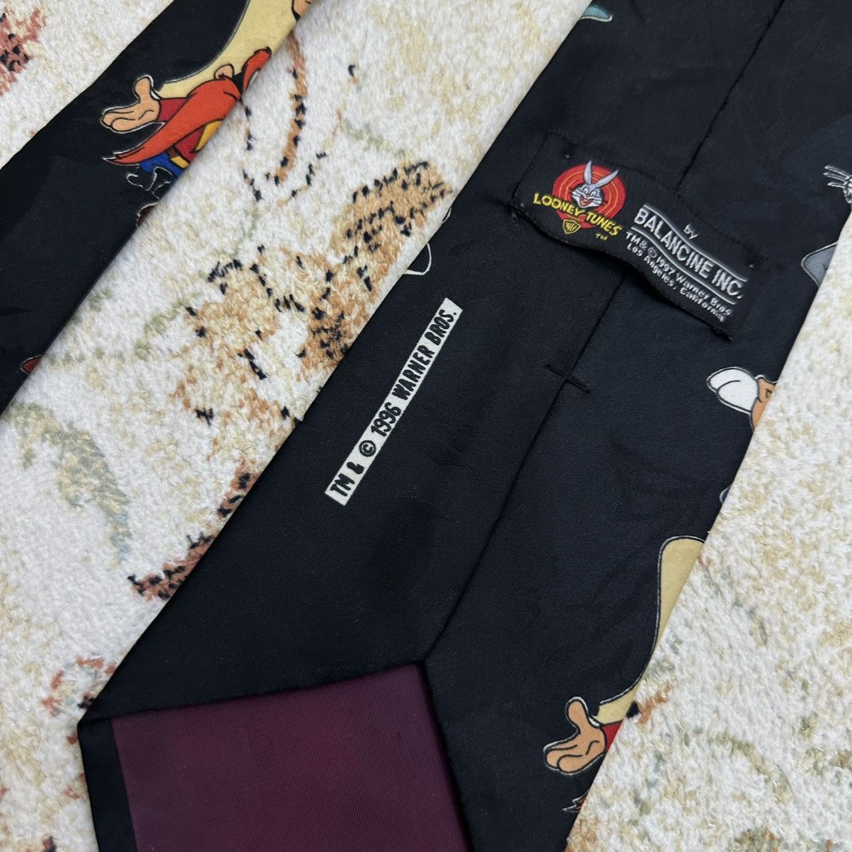 Cartoon Network Vintage Warner Bros Looney Tunes Cartoon Streetwear Tie 90s Size ONE SIZE - 6 Thumbnail