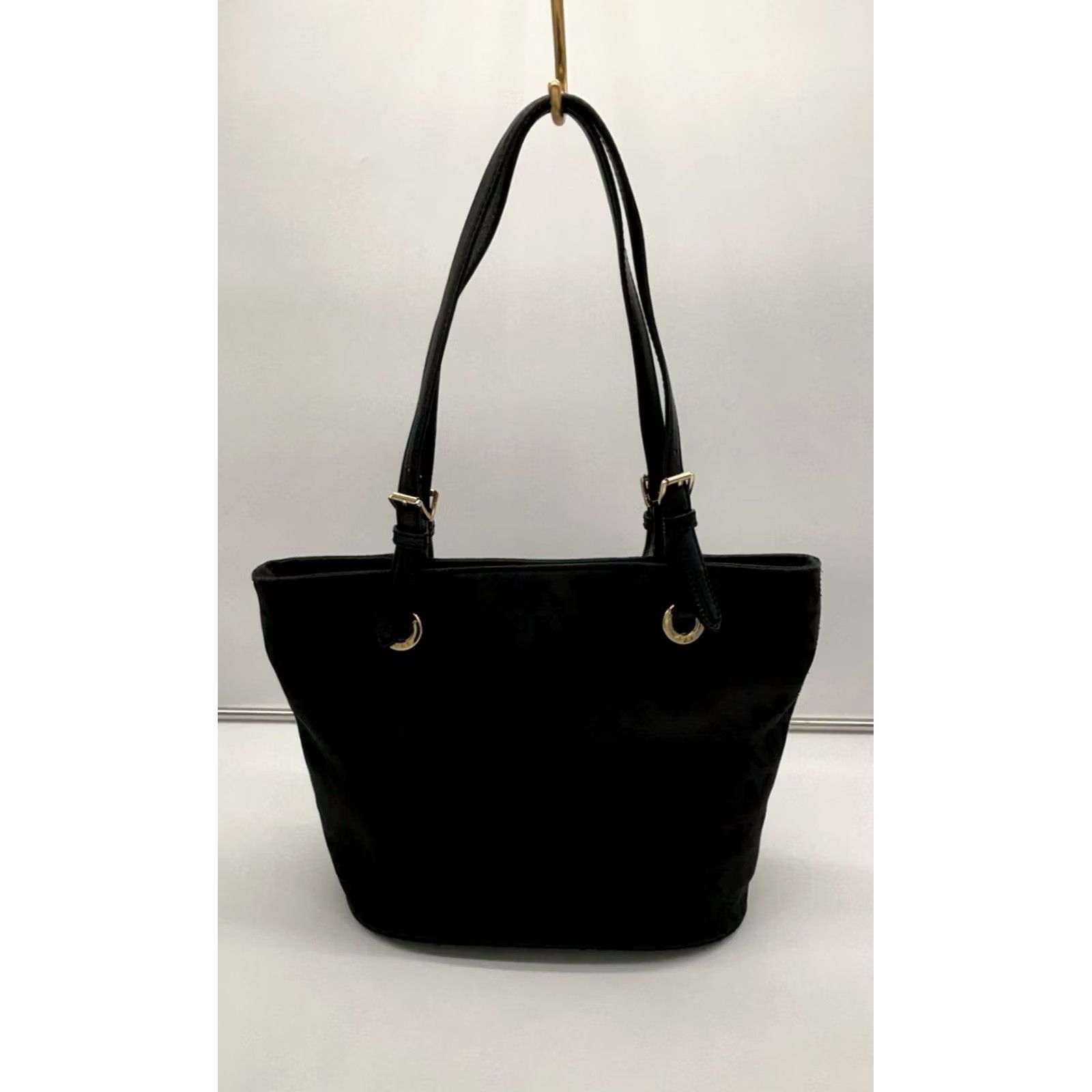 Michael Kors Michael Kors MK Signature Black Cloth Shoulder Bag Double Strap Ladies Medium Canvas Bag Dark Black Logo Pattern Size ONE SIZE - 3 Thumbnail