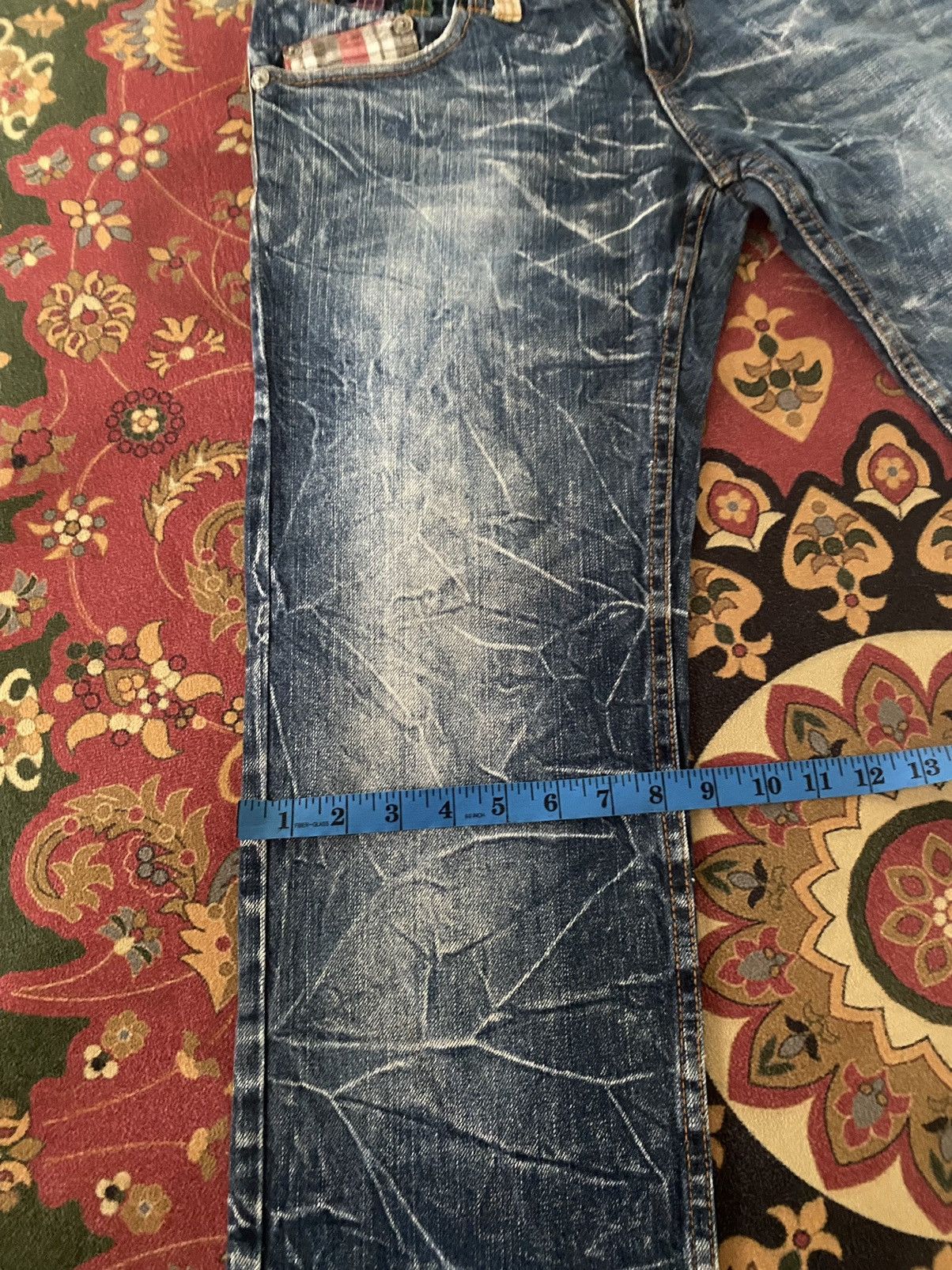 Hysteric Glamour × Japanese Brand × Vintage 🔥RARE🔥Vintage Nylaus Jeans Double Waist Lightning Style Size US 31 - 15 Thumbnail
