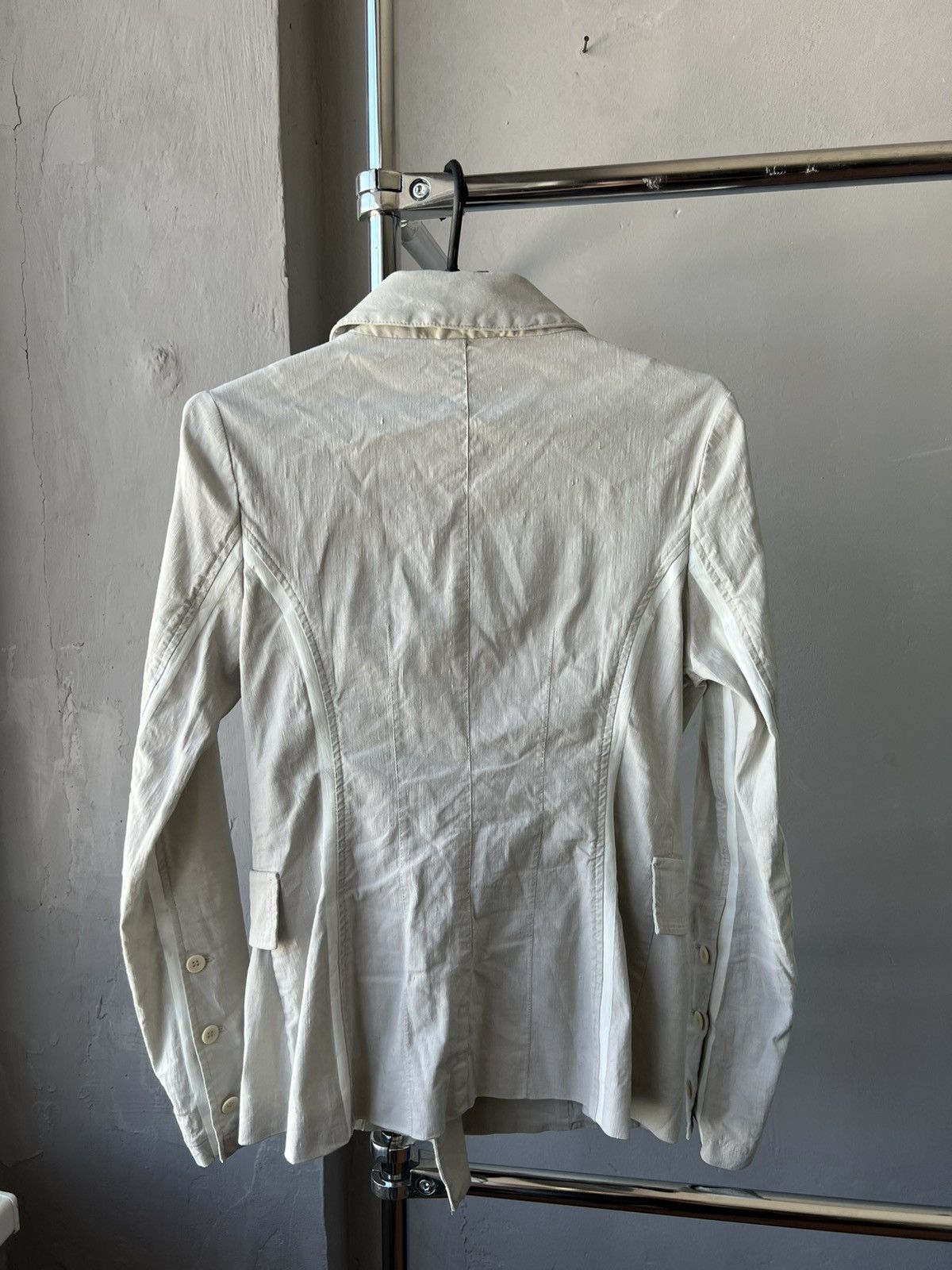 Annette Gortz ANNETTE GORTZ AVANTGARDE DOUBLE-BREASTED LINEN BLAZER JACKET Size XS / US 0-2 / IT 36-38 - 15 Thumbnail