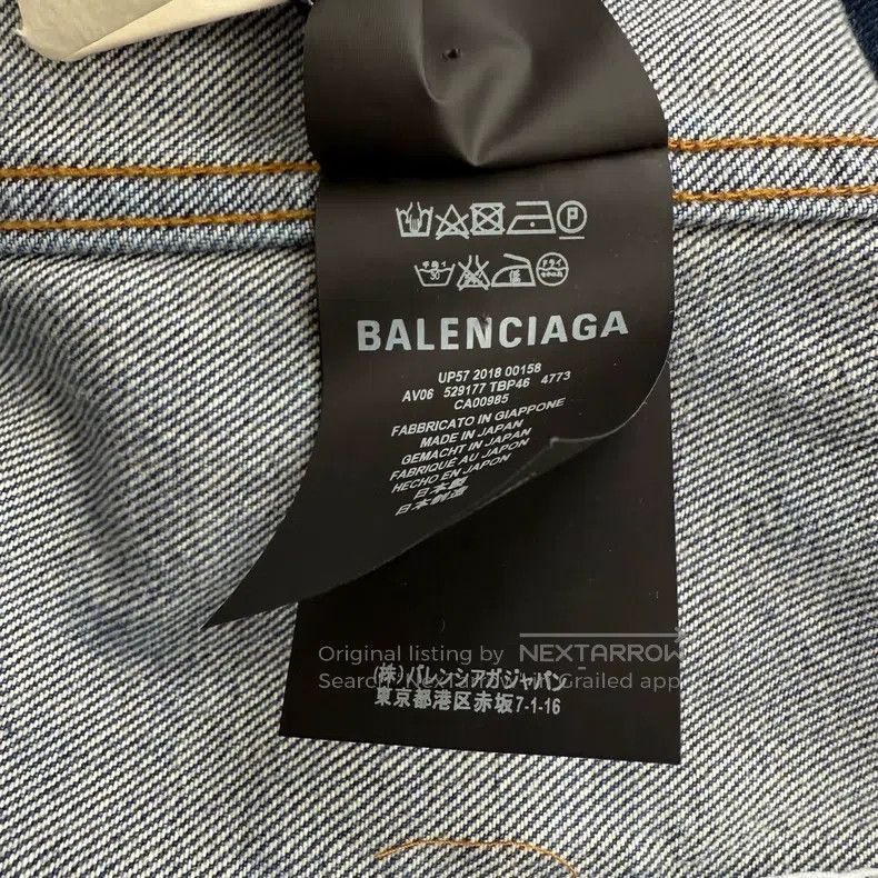Balenciaga Balenciaga Back Logo Blue Long Sleeve Denim Jacket Size XS / US 0-2 / IT 36-38 - 5 Thumbnail