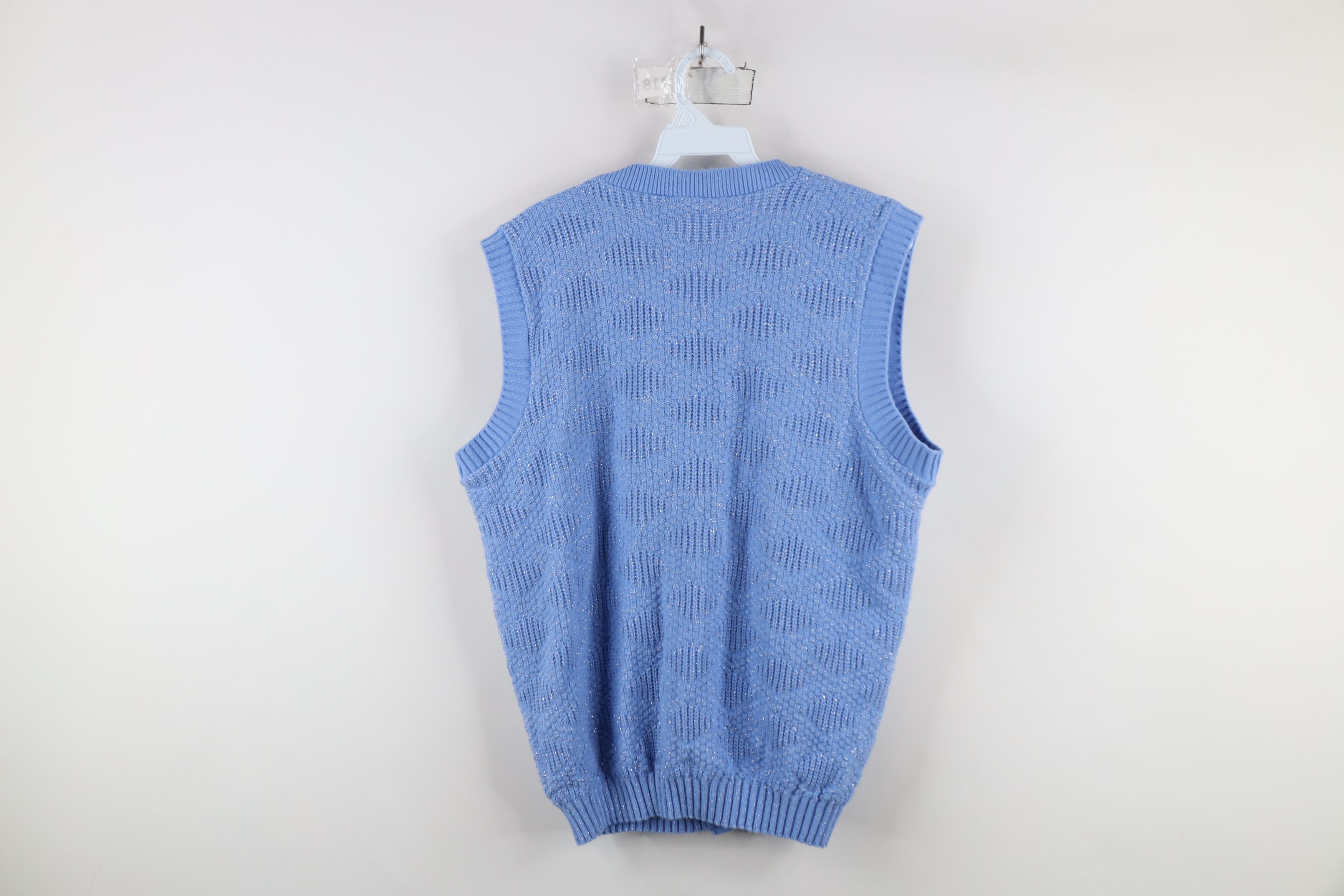 Vintage Vintage 90s Streetwear Ribbed Knit Cardigan Sweater Vest Size L / US 10 / IT 46 - 7 Thumbnail