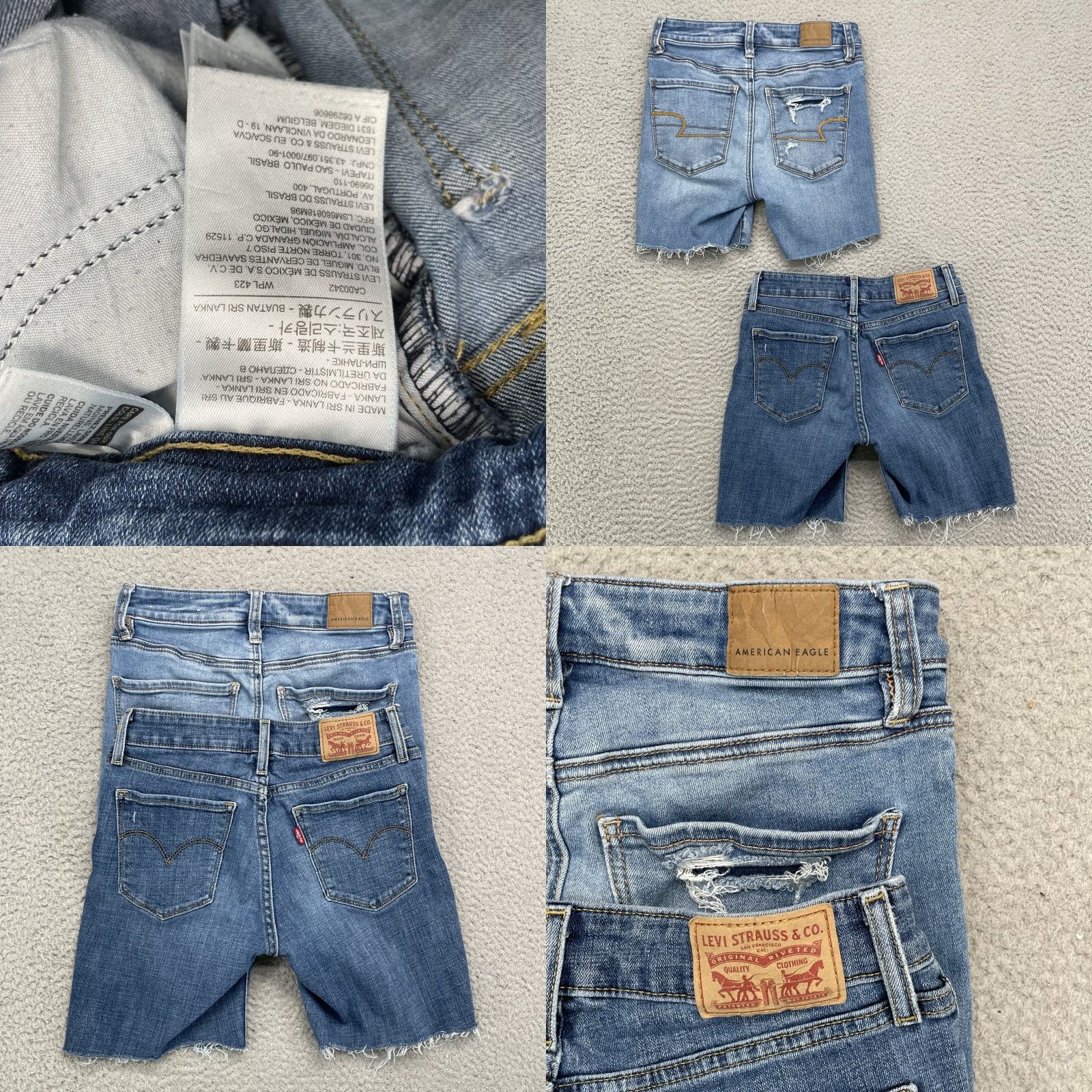 Levi's Levi's Denim Jean Shorts Lot 2 Women 24 Slim Bermuda Cut-Off Preppy Y2K 90's Retro Academia Blue 5-Pocket Size 42" / US 20 - 8 Thumbnail