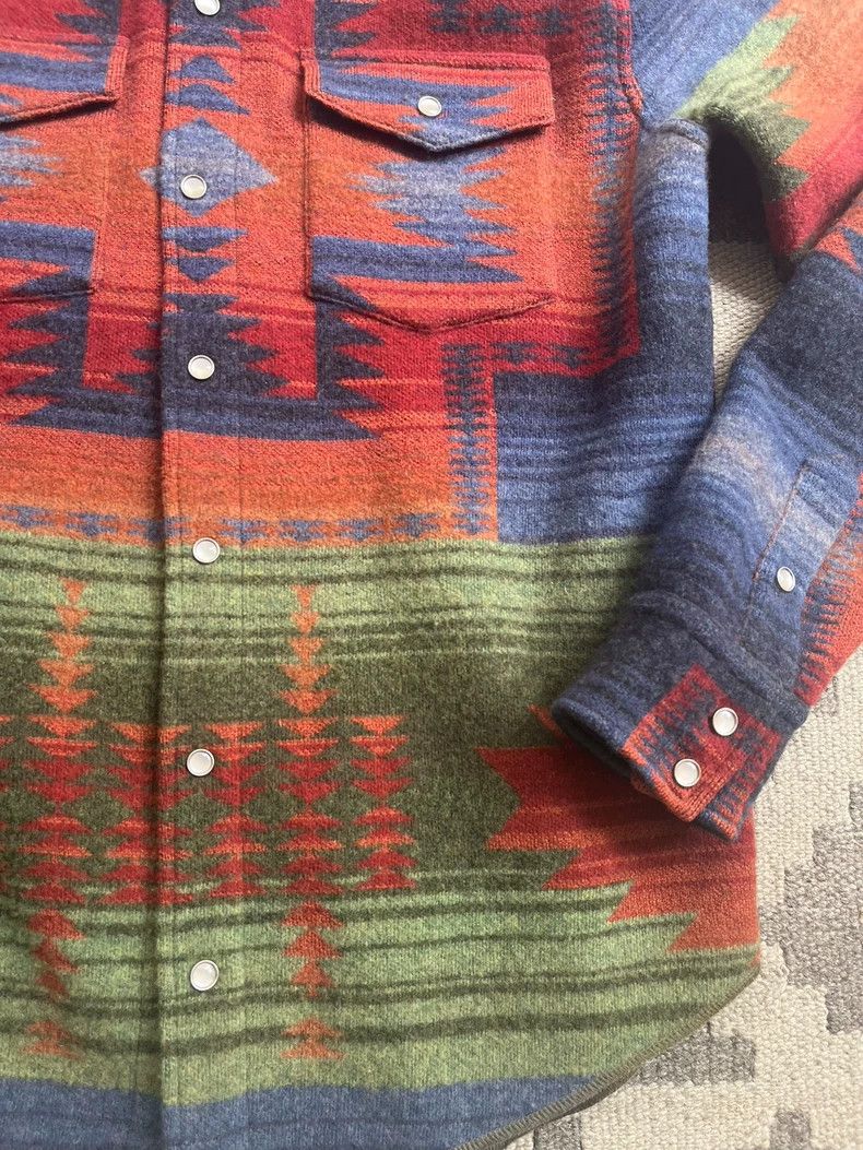 RRL Ralph Lauren RRL Ralph Lauren Southwest wool shirt jacket sweater leath Size US M / EU 48-50 / 2 - 3 Thumbnail