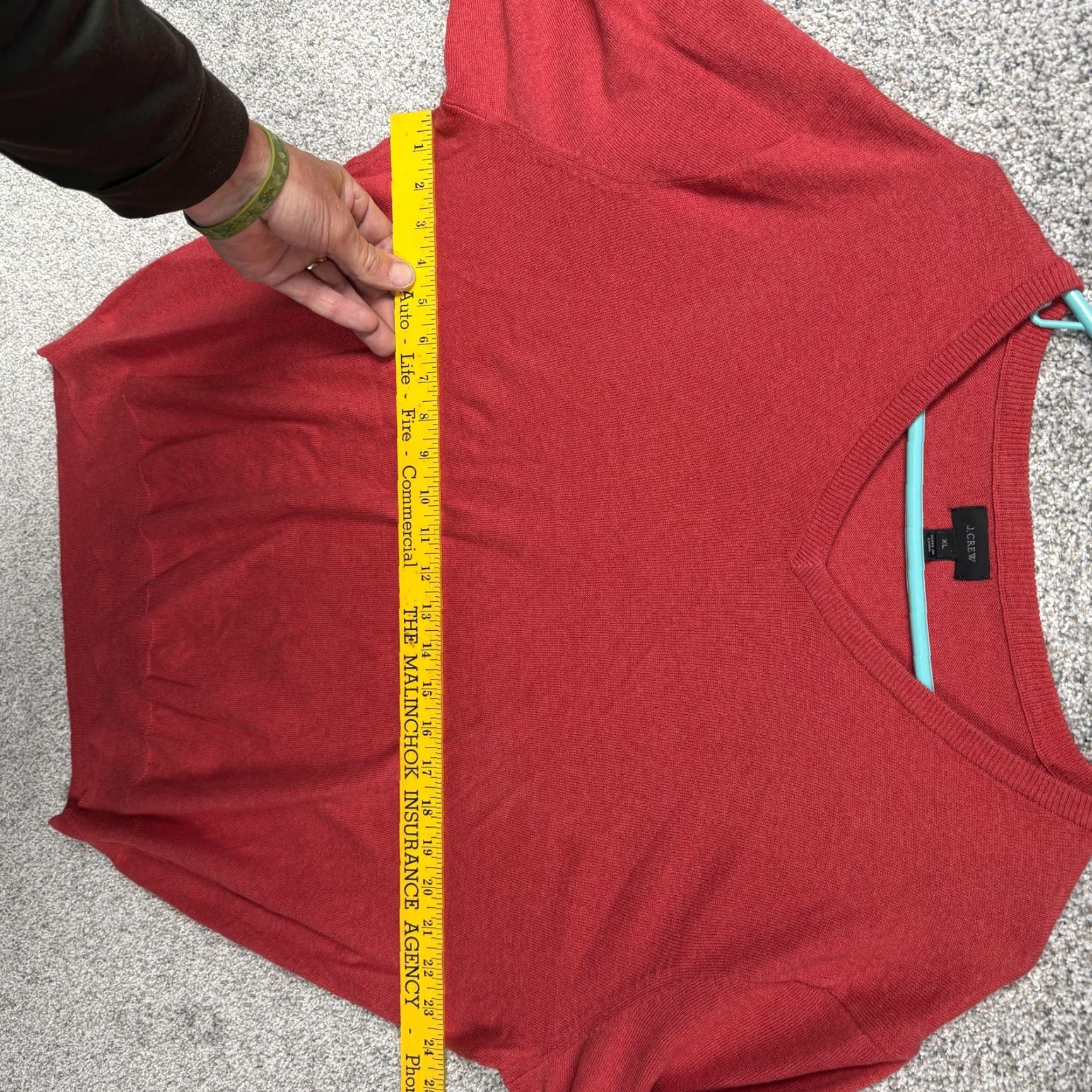 J.Crew J.CREW Sweater XL Cotton Cashmere V-Neck Pullover Men Red Knit Lightweight Solid Long Sleeve Slim Fit Capstone Capsule Quiet Luxury N/A Size US XL / EU 56 / 4 - 3 Thumbnail