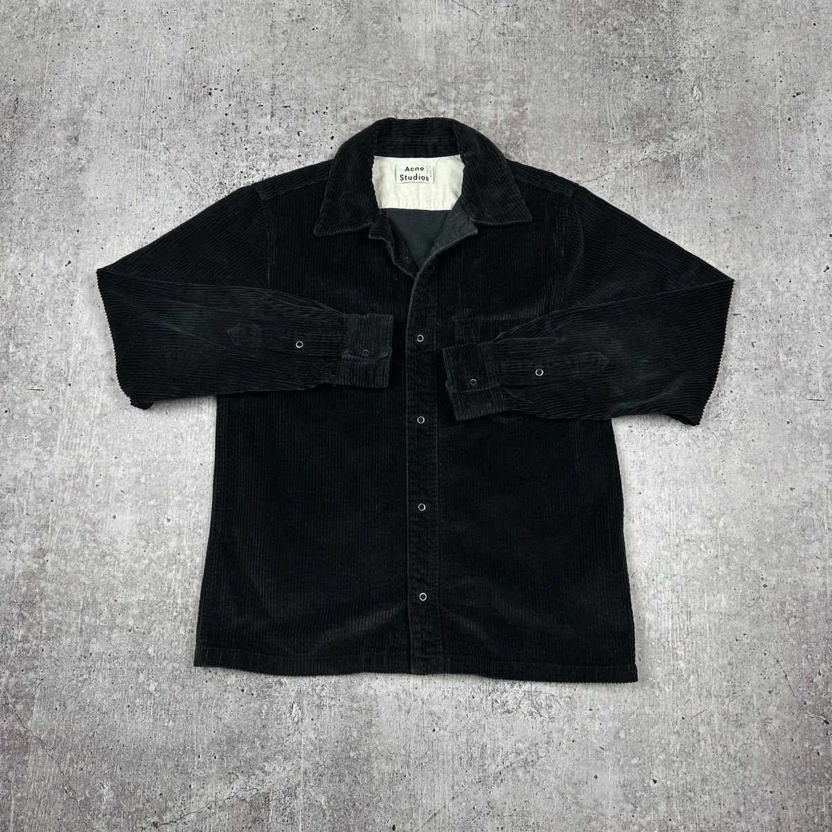 Acne Studios Acne Studios Vintage Corduroy Black Overshirt Size US S / EU 44-46 / 1 - 1 Thumbnail
