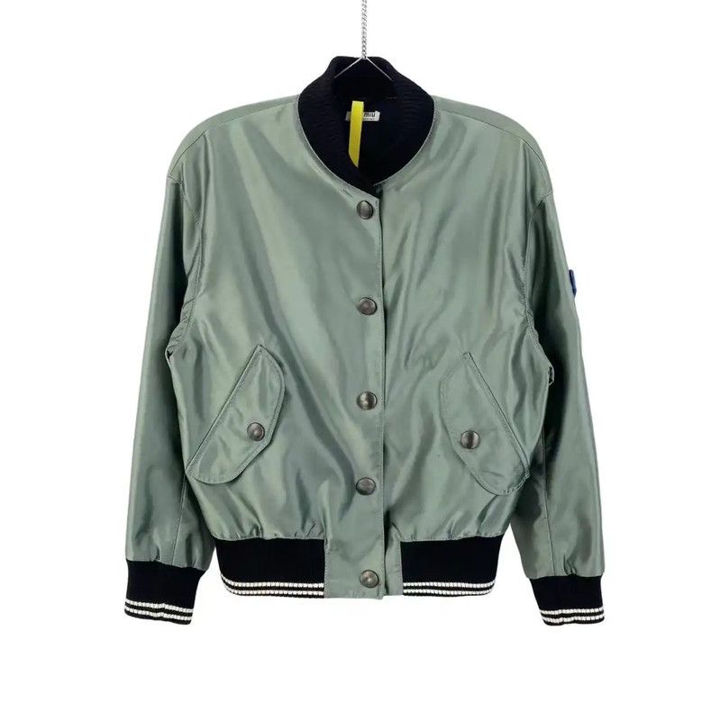 Miu Miu Miu Miu Women's Green Polyester Jacket 0089 Size ONE SIZE - 1 Thumbnail