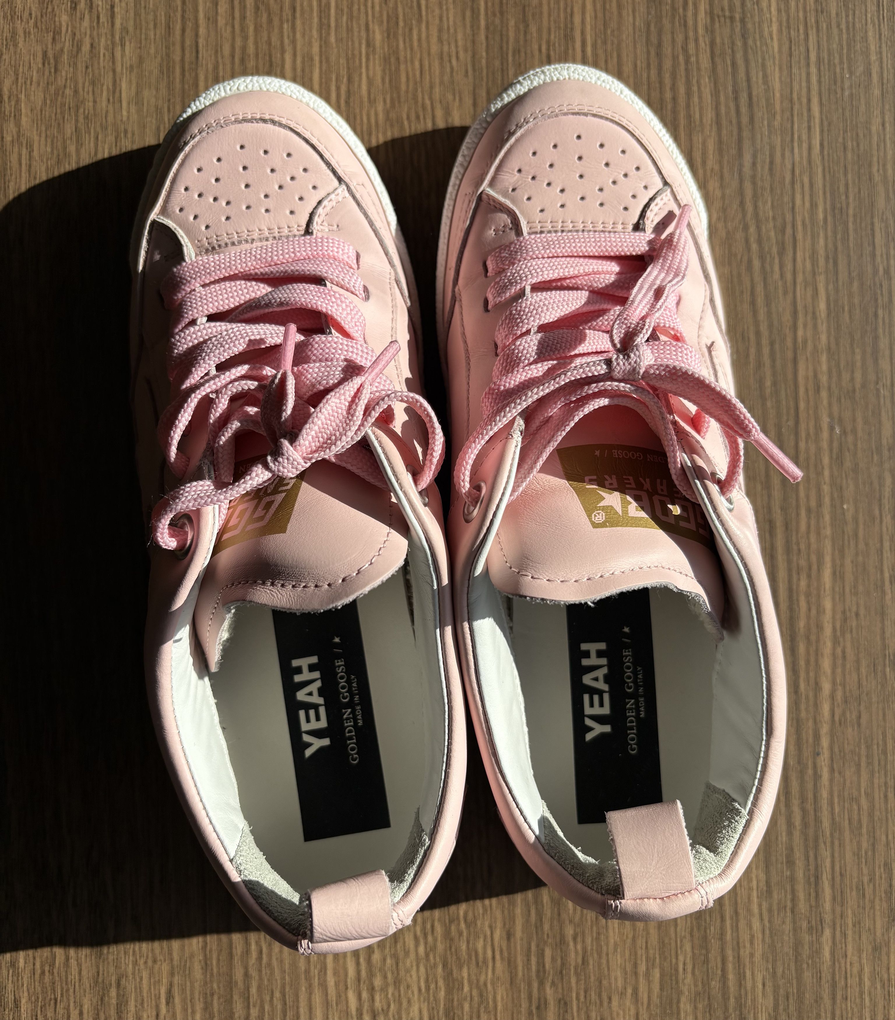 Golden Goose Golden Goose Women’s Yeah Low Top Pink Leather Size US 8 / IT 38 - 3 Thumbnail
