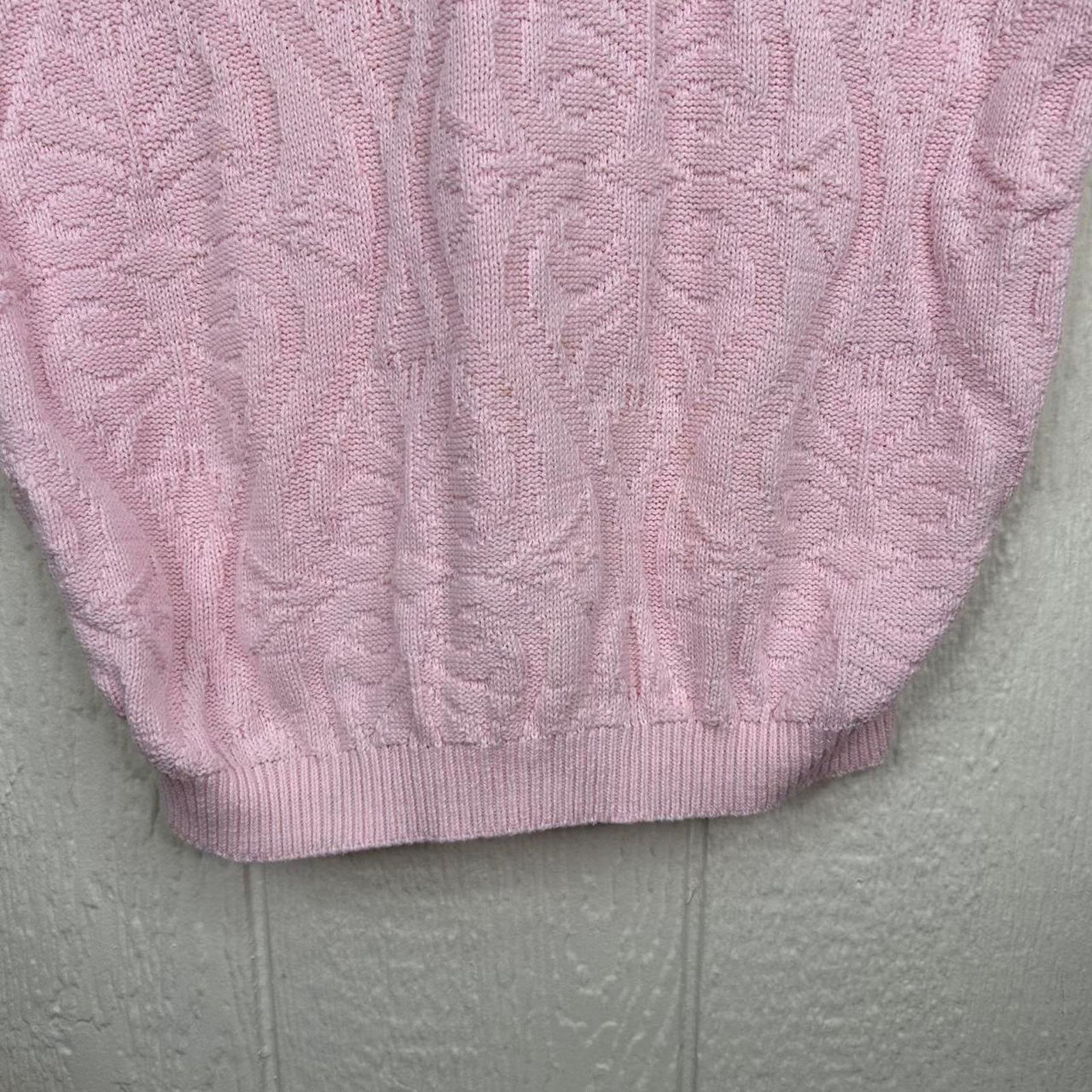 Other Vintage 80's Pink Knit Short Sleeve Sweater Large Size L / US 10 / IT 46 - 7 Thumbnail