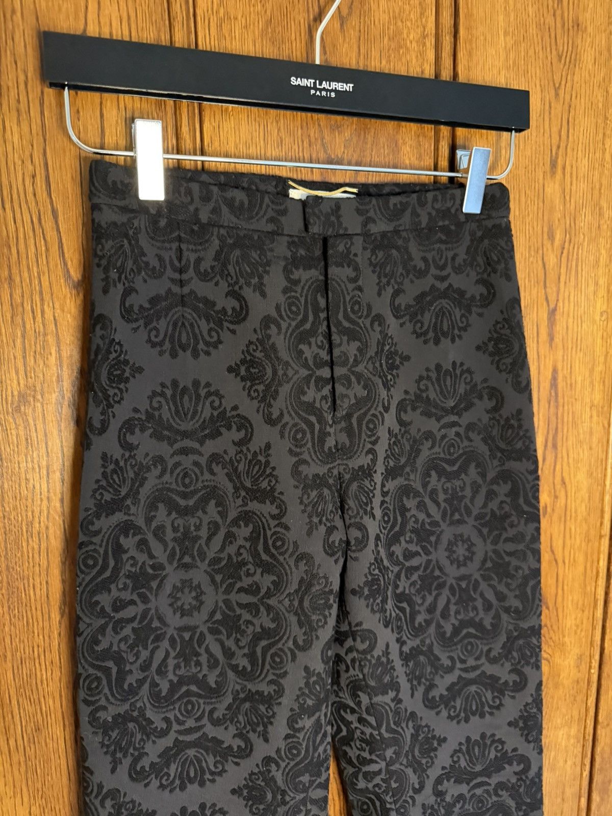 Saint Laurent Paris FW19 Saint Laurent paisley black long floral flares pants Size 34R - 8 Thumbnail