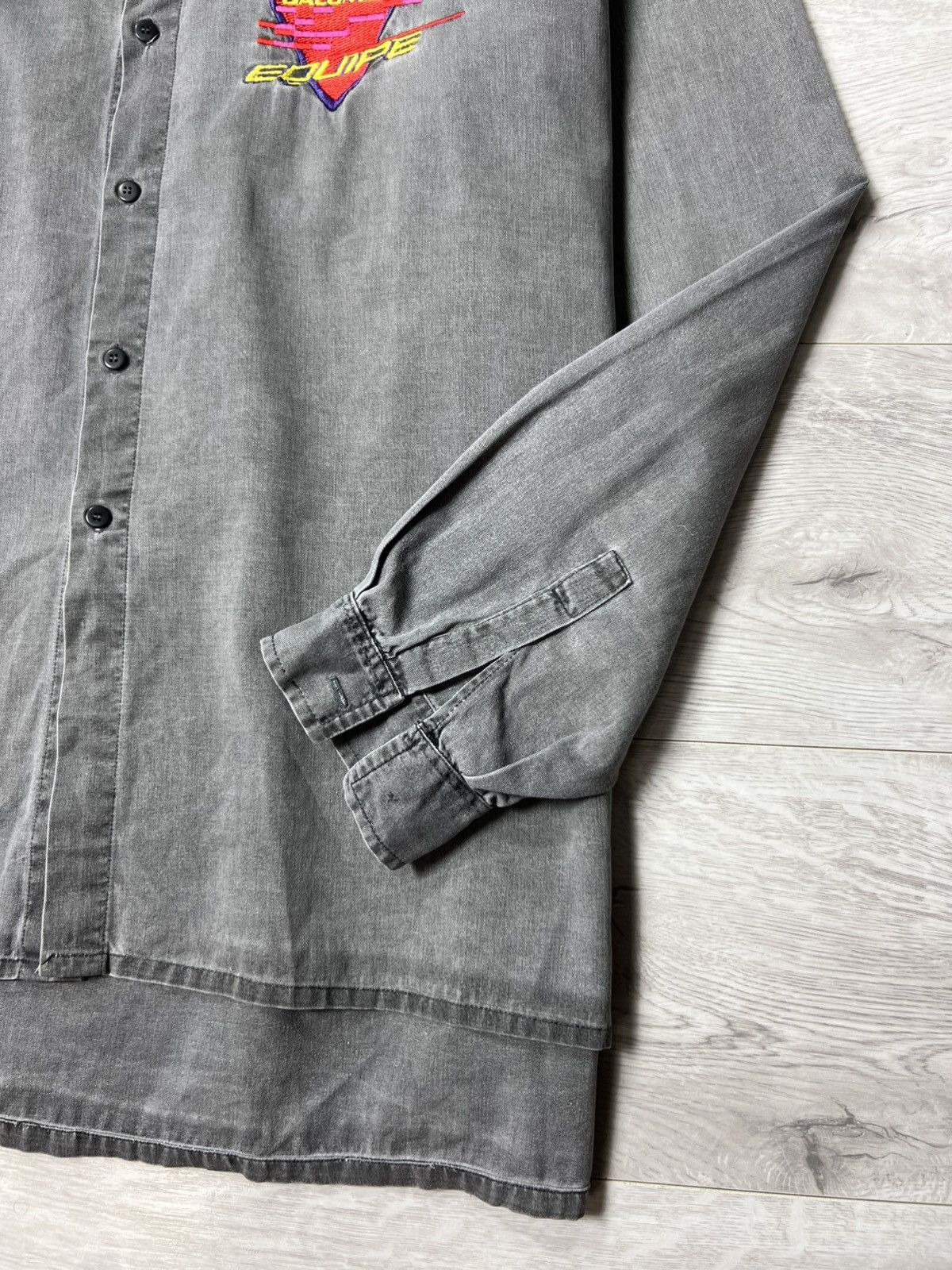 Salomon Vintage Equipe by Salomon Button Shirt Faded Grey Overshirt Size US L / EU 52-54 / 3 - 11 Thumbnail