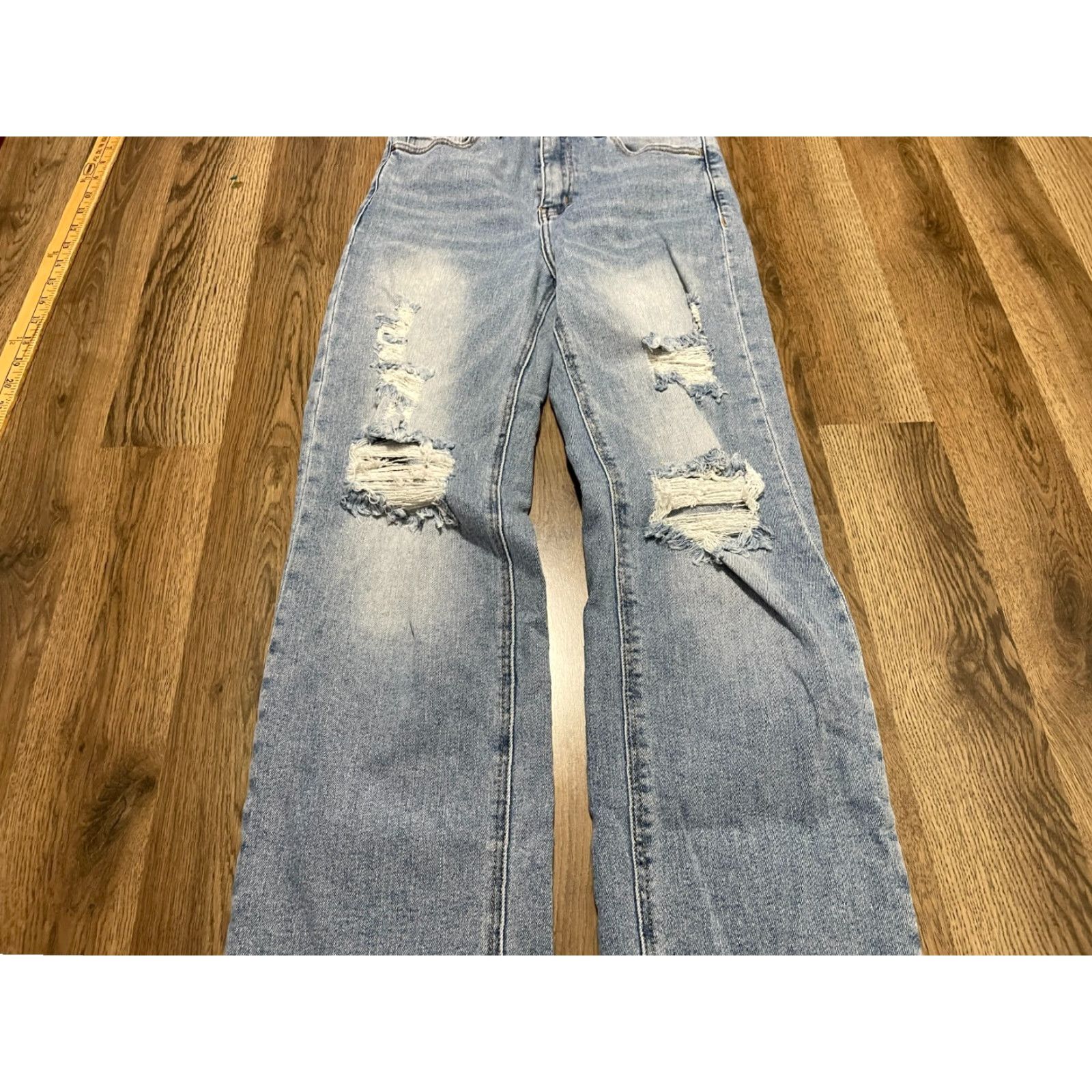 Vintage VERMET Jeans, Women's Size 27, Denim, Straight, Distressed, Pockets, Blue, Regular, 29 Inseam, 27, Size 27" / US 4 / IT 40 - 4 Thumbnail