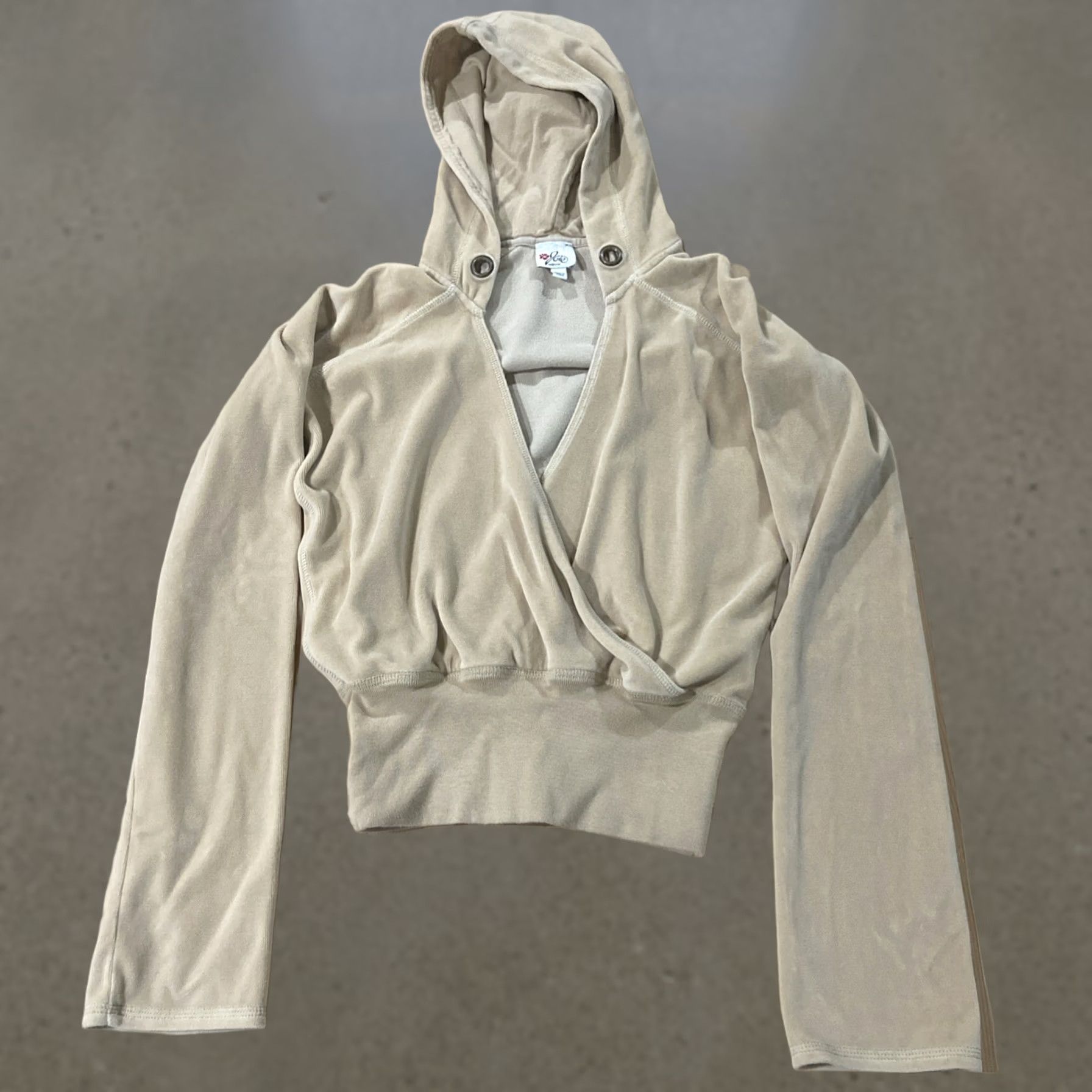 Joie VINTAGE Joie California Pullover Shawl Hoodie XS Tan Surfer Y2K Womens Pullover Hoodie XS Tan Brown Knit Size XS / US 0-2 / IT 36-38 - 1 Thumbnail