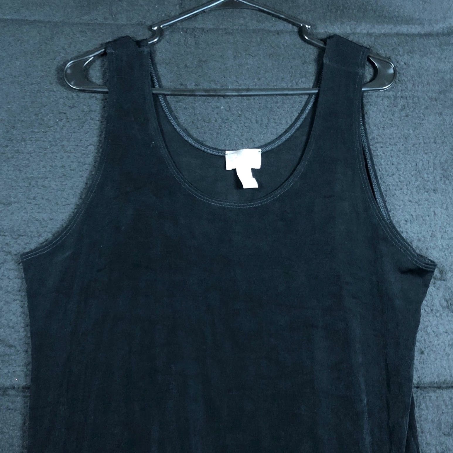 Vintage **Chico's Women's Black Travelers Tank Top XL Stretch Shimmer** User: Chico's Women's Black Travelers Tank Top XL Stretch Shimmer Size XL / US 12-14 / IT 48-50 - 2 Thumbnail