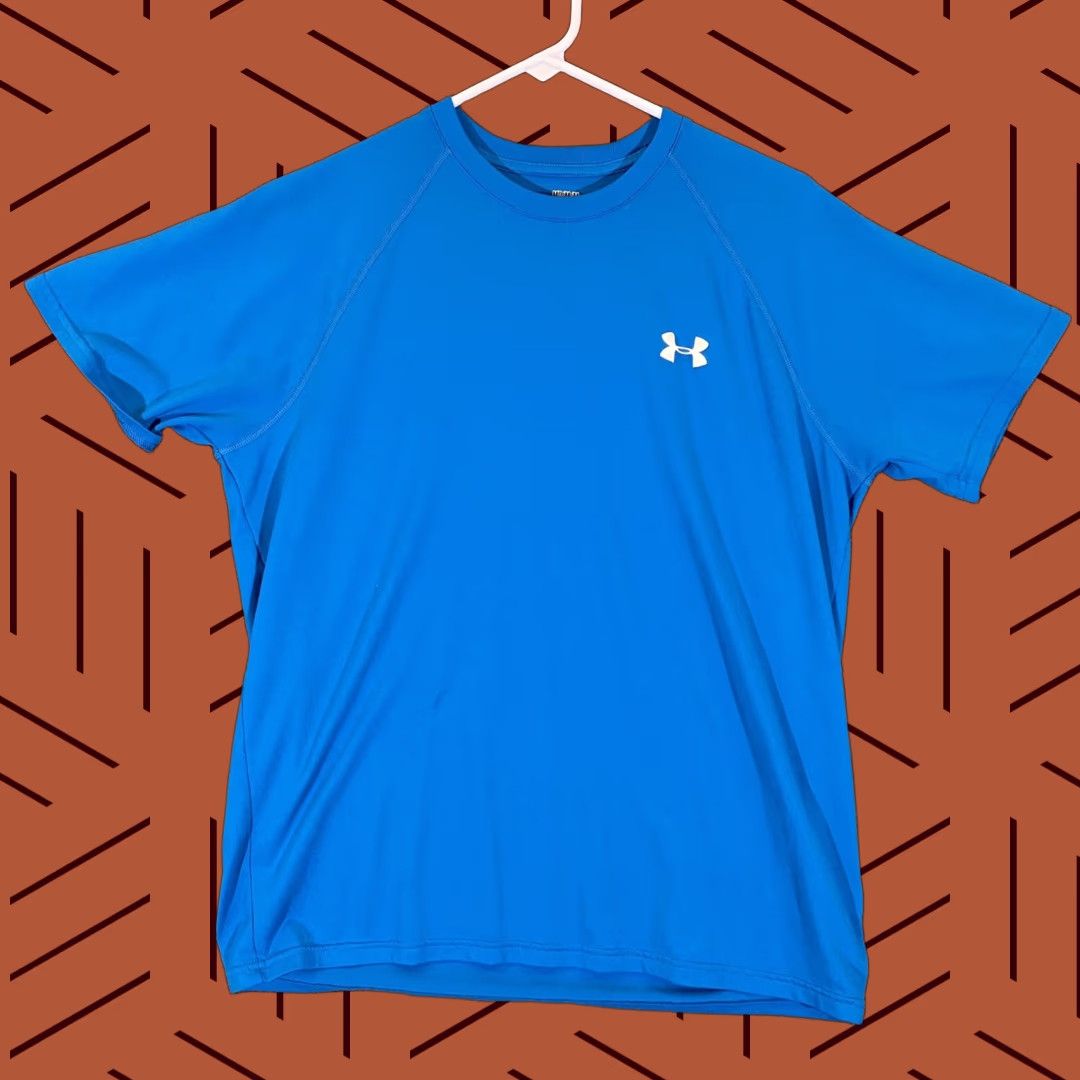 Under Armour Under Armour Shirt Mens M Blue HeatGear Crew T-Shirt Workout Gym Tee Logo Active Fitness Training Size US M / EU 48-50 / 2 - 1 Thumbnail