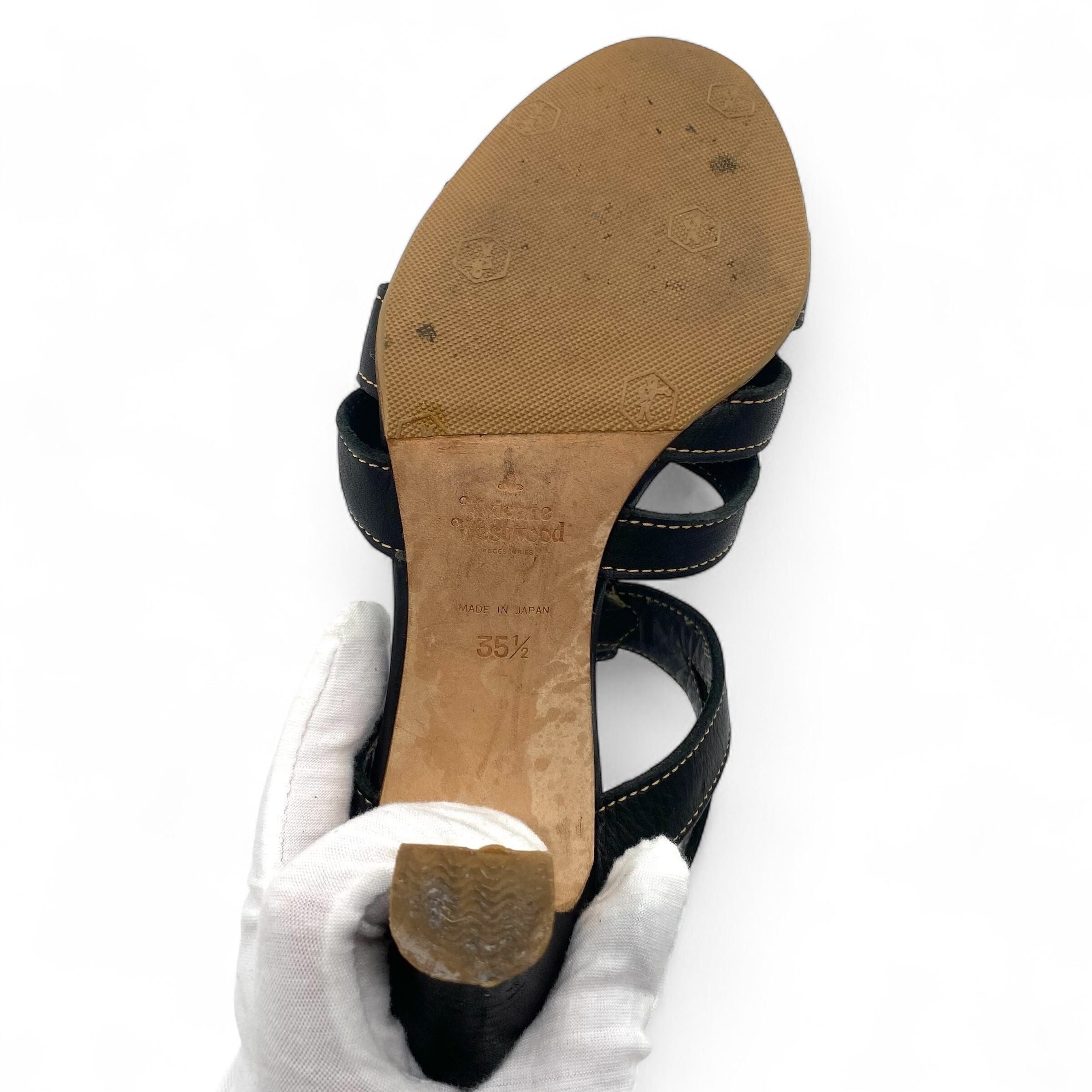 Vivienne Westwood Vintage Vivienne Westwood Leather Heel Sandals 35 1/2 Size US 5.5 / IT 35.5 - 7 Thumbnail