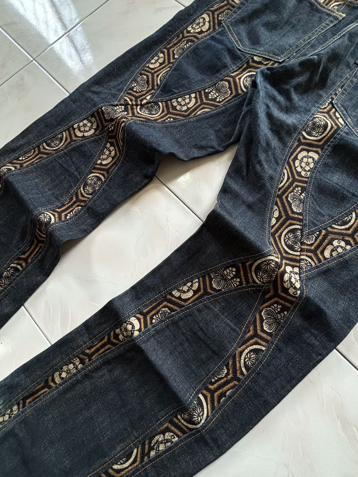 Japan Blue Juvenile Delinquent X Japan Blue Panelling Indigo Dyed Jeans Size US 38 / EU 54 - 4 Thumbnail