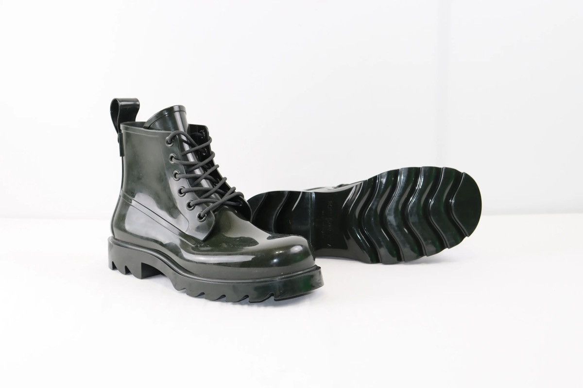 Bottega Veneta Shiny Rubber Stride Ankle Boots Bottle Green Size US 11 / IT 41 - 6 Thumbnail