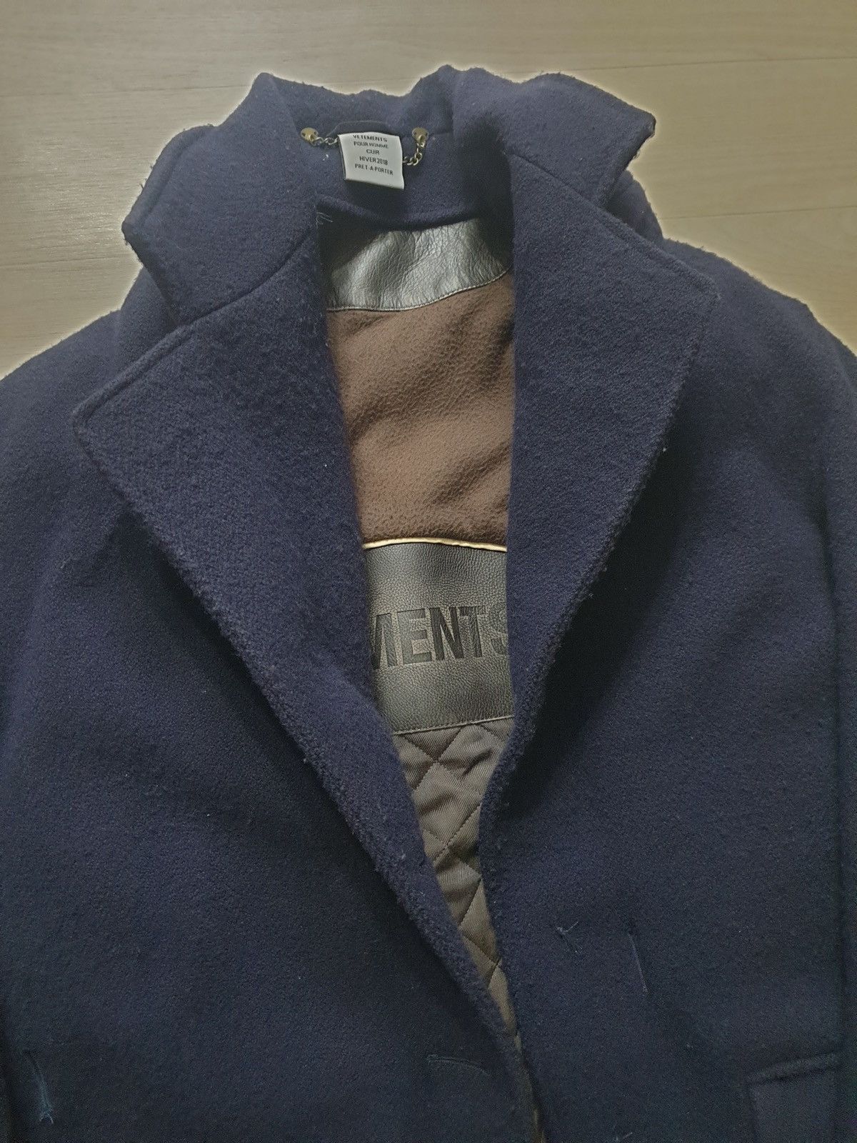 Vetements M Vetements oversized TIE leather trim VAGABOND wool coat Size US M / EU 48-50 / 2 - 5 Thumbnail