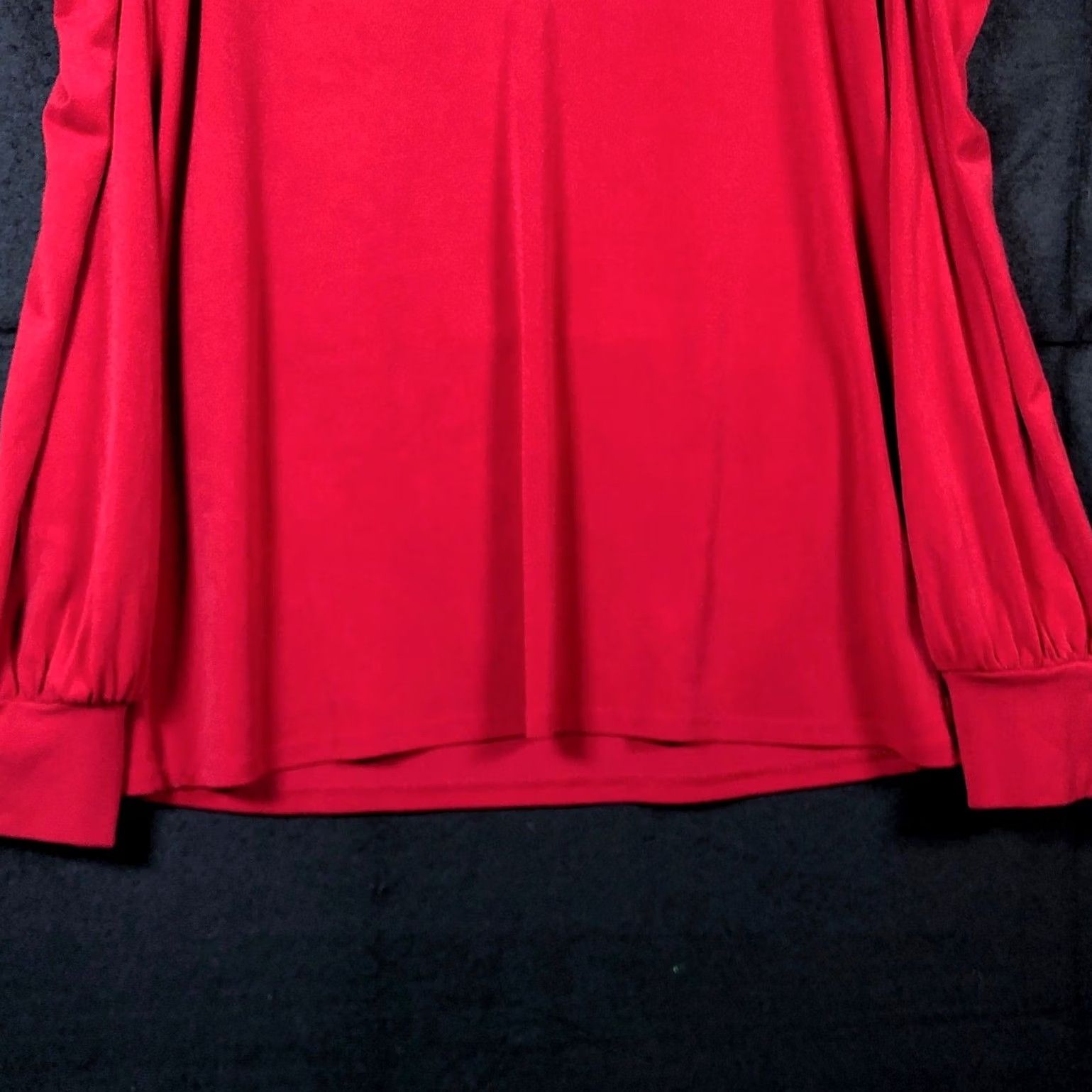 Express Express Blouse Red V-Neck Long Sleeve Cold Shoulder Medium Women Size M / US 6-8 / IT 42-44 - 3 Thumbnail