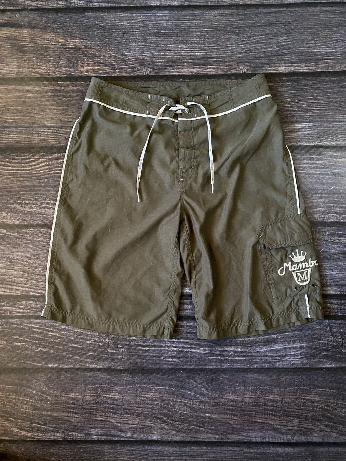 Mambo Mambo Vintage Embroidered Big Logo Rap Shorts Size US 34 / EU 50 - 1 Thumbnail