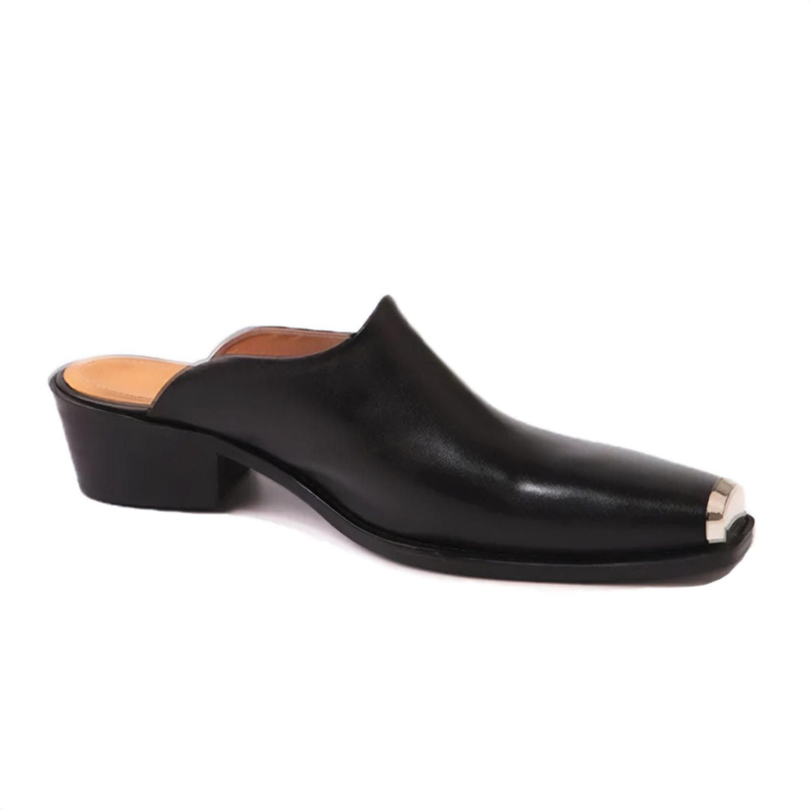 Leather Chrome Cap Leather Mules Size US 9 / EU 42 - 4 Thumbnail