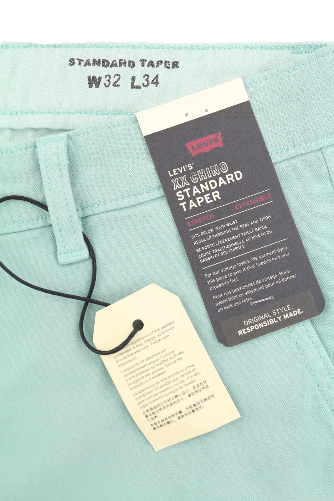 Levi's XX CHINO W32/L34 Blue Taper Stretch Zip Pants 87060 Size US 32 / EU 48 - 6 Thumbnail