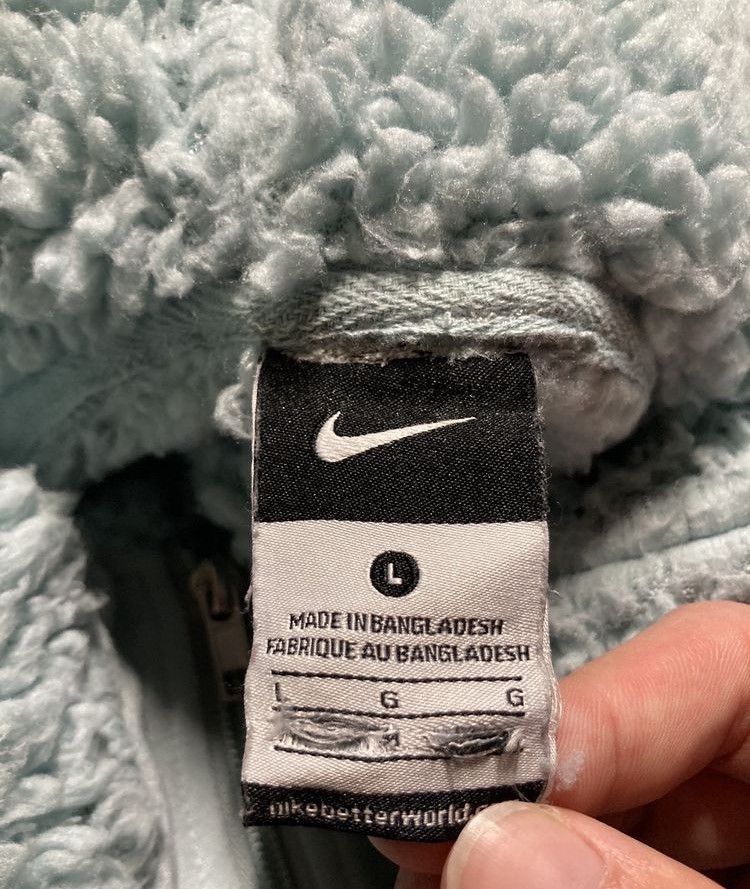 Nike × Vintage ⛩️Nike 1/3zip custom sherpa fleece vintage y2k biglogo blue Size US L / EU 52-54 / 3 - 6 Thumbnail