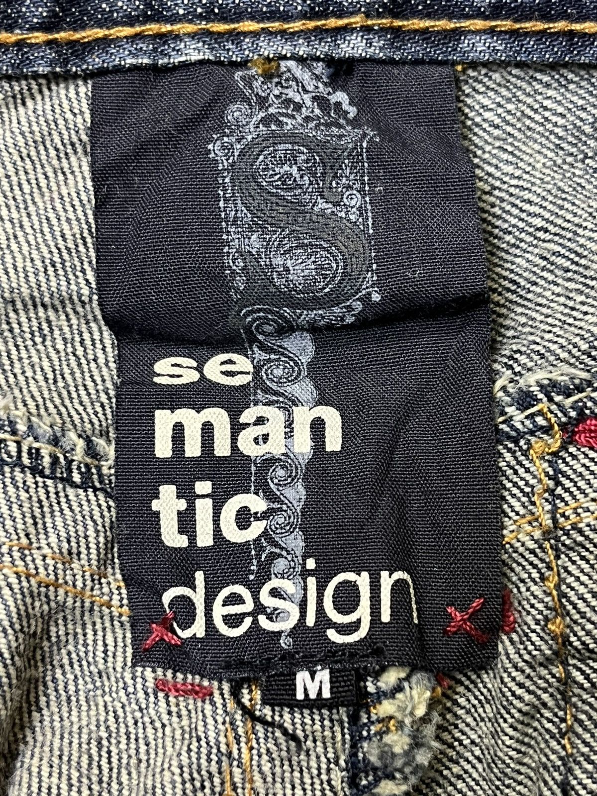 semanticdesign SICK🔥VINTAGE SEMANTIC DESIGN JAPAN DISTRESSED FLARED JEANS Size US 31 - 20 Thumbnail