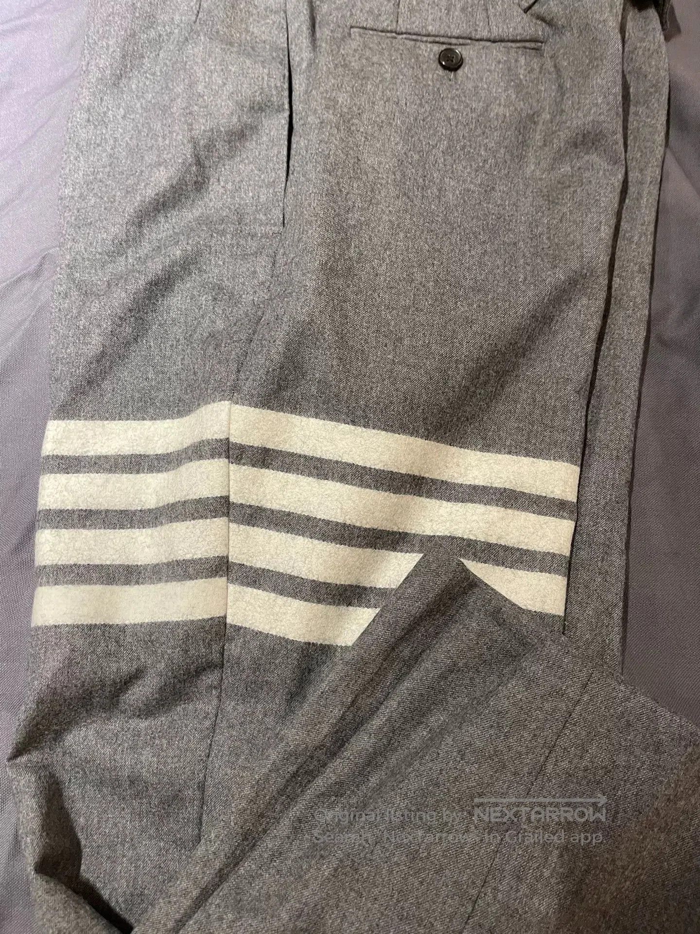 Thom Browne thom browne flannel trousers with four stripes. Size US 44 / EU 60 - 2 Thumbnail