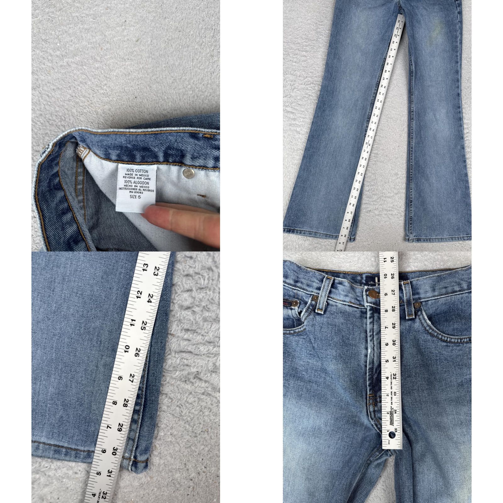 Vintage LEI Jeans Bootcut Juniors 5 Blue Medium Wash Mid Rise 5-Pocket Denim Size 27" / US 4 / IT 40 - 8 Thumbnail