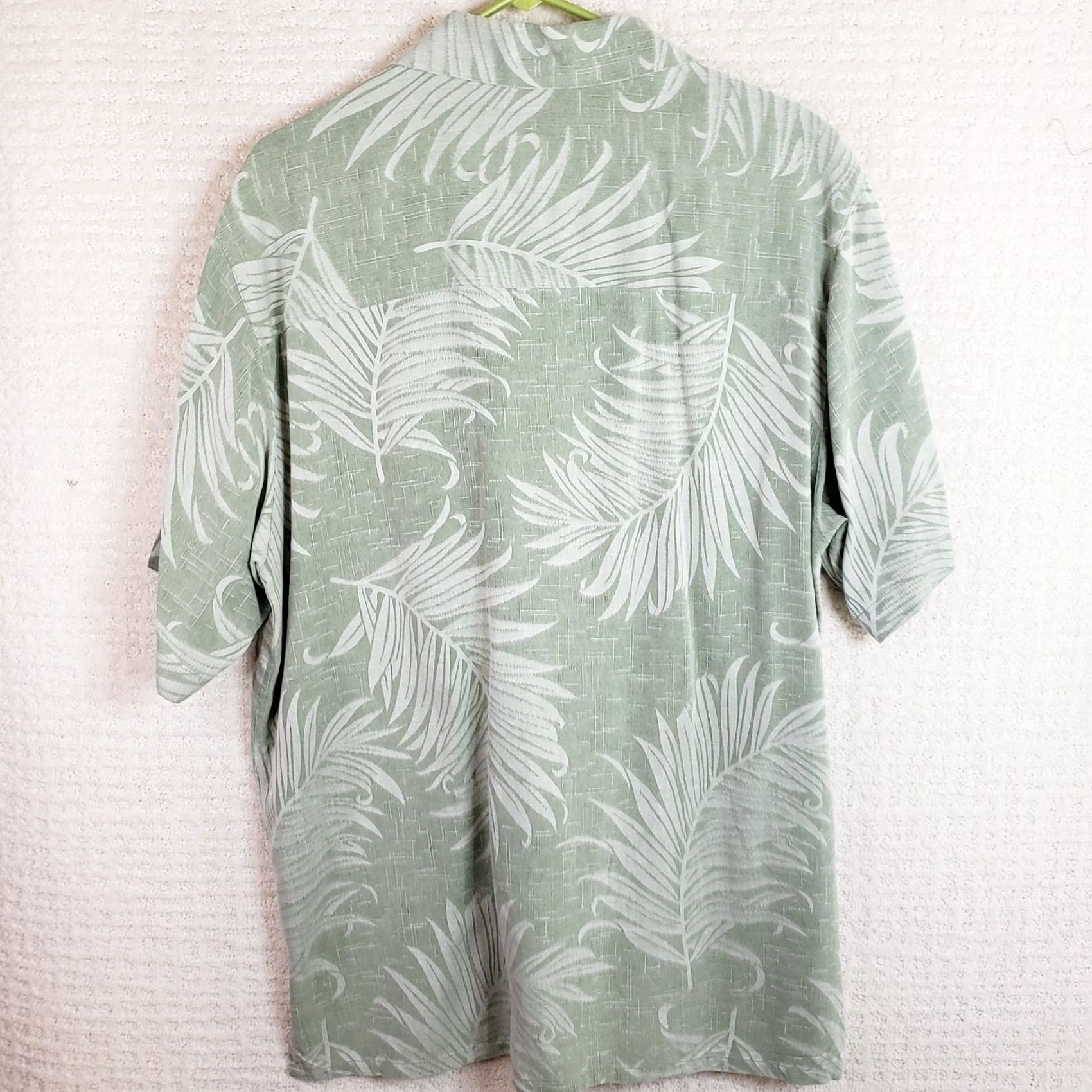 Paradise Paradise Coves Shirt Short Sleeve Button-Up Silk Green Mens L Tropical Aloha Island Relaxed Silk 100% Shirt Size US L / EU 52-54 / 3 - 6 Thumbnail