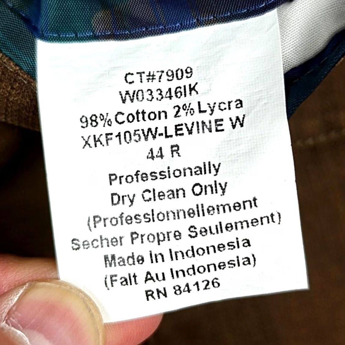 Vintage Kroon Blazer Mens 44 Brown Cotton Stretch Sport Coat Jacket Casual Unlined - Pre-owned Excellent Condition Size 44R - 5 Thumbnail
