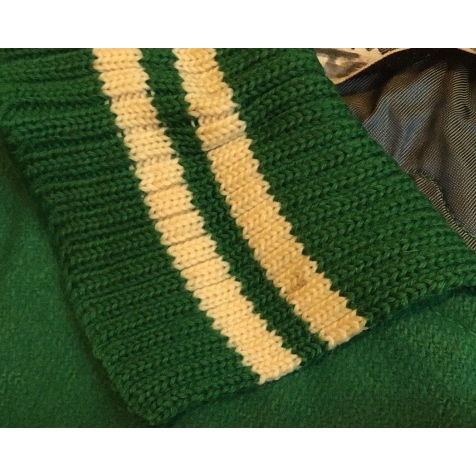 Vintage Vtg 70s Faded Varsity Letterman Jacket S USA School Football Track PE Grunge 80s - Physical Education Jacket Mens Wool Green Size US S / EU 44-46 / 1 - 7 Thumbnail