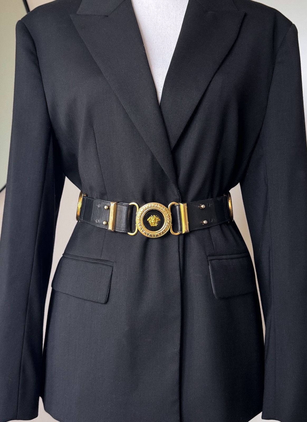 Versace Gianni Versace black leather belt Medusa head 4 buckles Size ONE SIZE - 1 Thumbnail