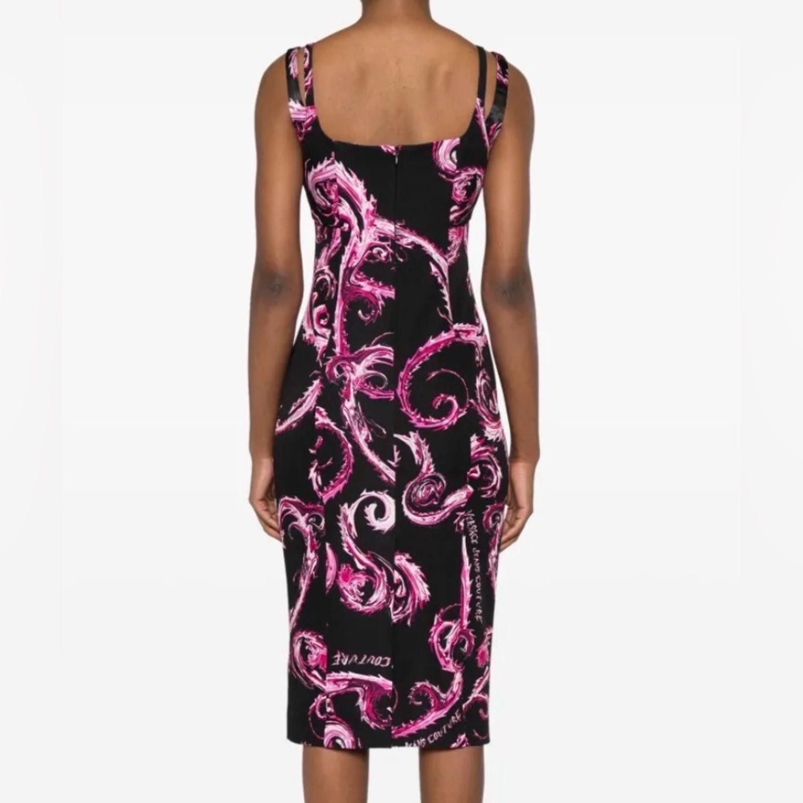 Other Versace Jeans Couture Chromo Couture-Print Midi Dress Size XL / US 12-14 / IT 48-50 - 4 Thumbnail