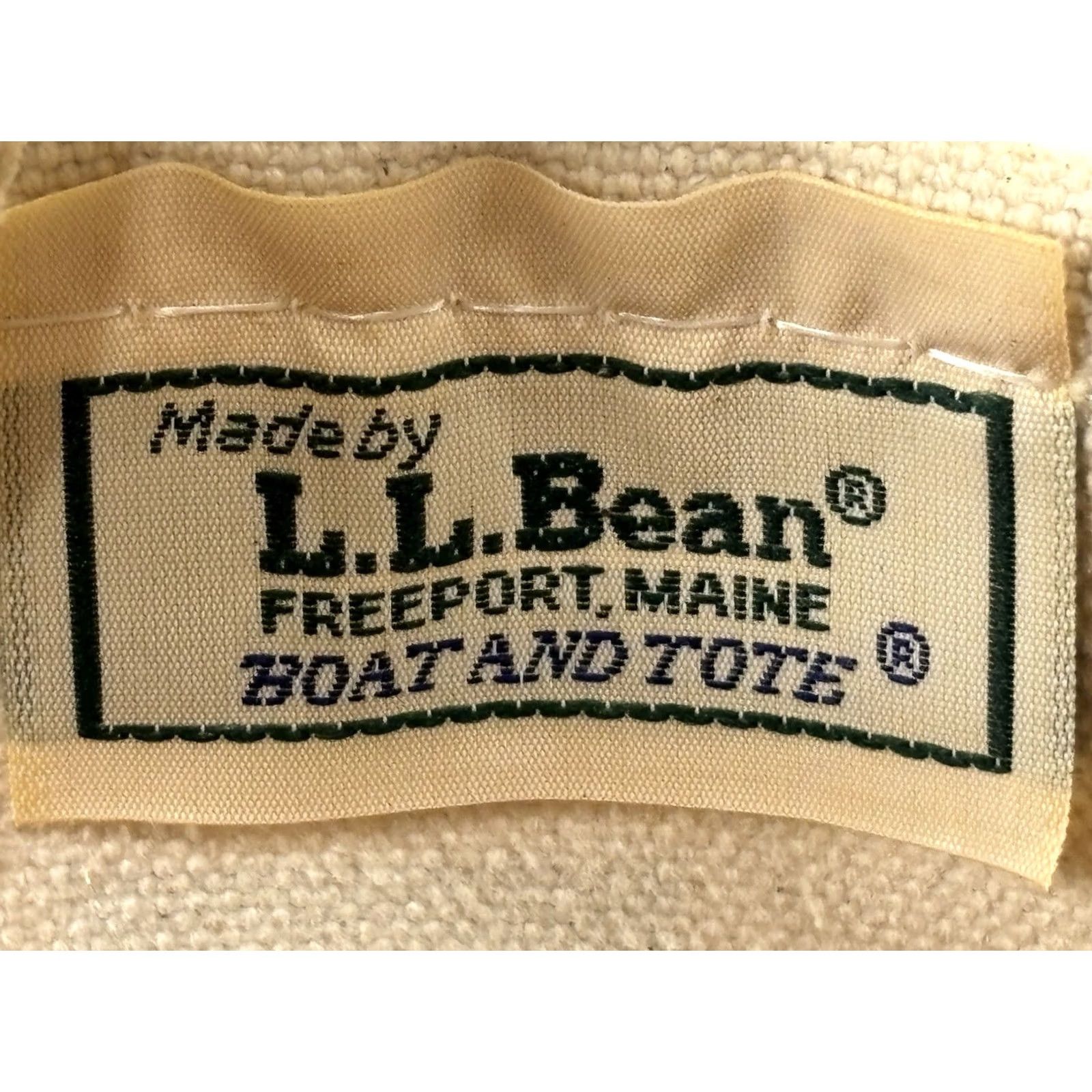 Vintage VINTAGE L.L. Bean Tote Bag Ivory Navy Helen Of Troy Logo Distressed 80s Canvas Classic Preppy Men Size ONE SIZE - 4 Thumbnail