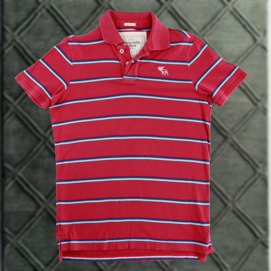 Abercrombie & Fitch Abercrombie & Fitch Polo Shirt Adult Large Red Slim Moose Shirt Mens Size US L / EU 52-54 / 3 - 1 Thumbnail