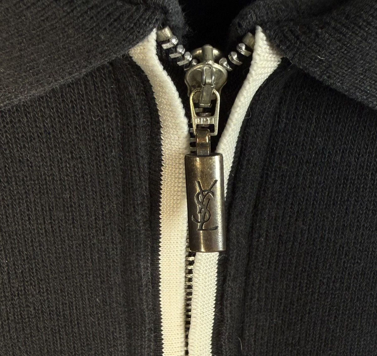 Yves Saint Laurent 90s YSL Sweatshirt 1/4 Quarter Zip Black Vintage Sweater Size US XXL / EU 58 / 5 - 12 Thumbnail