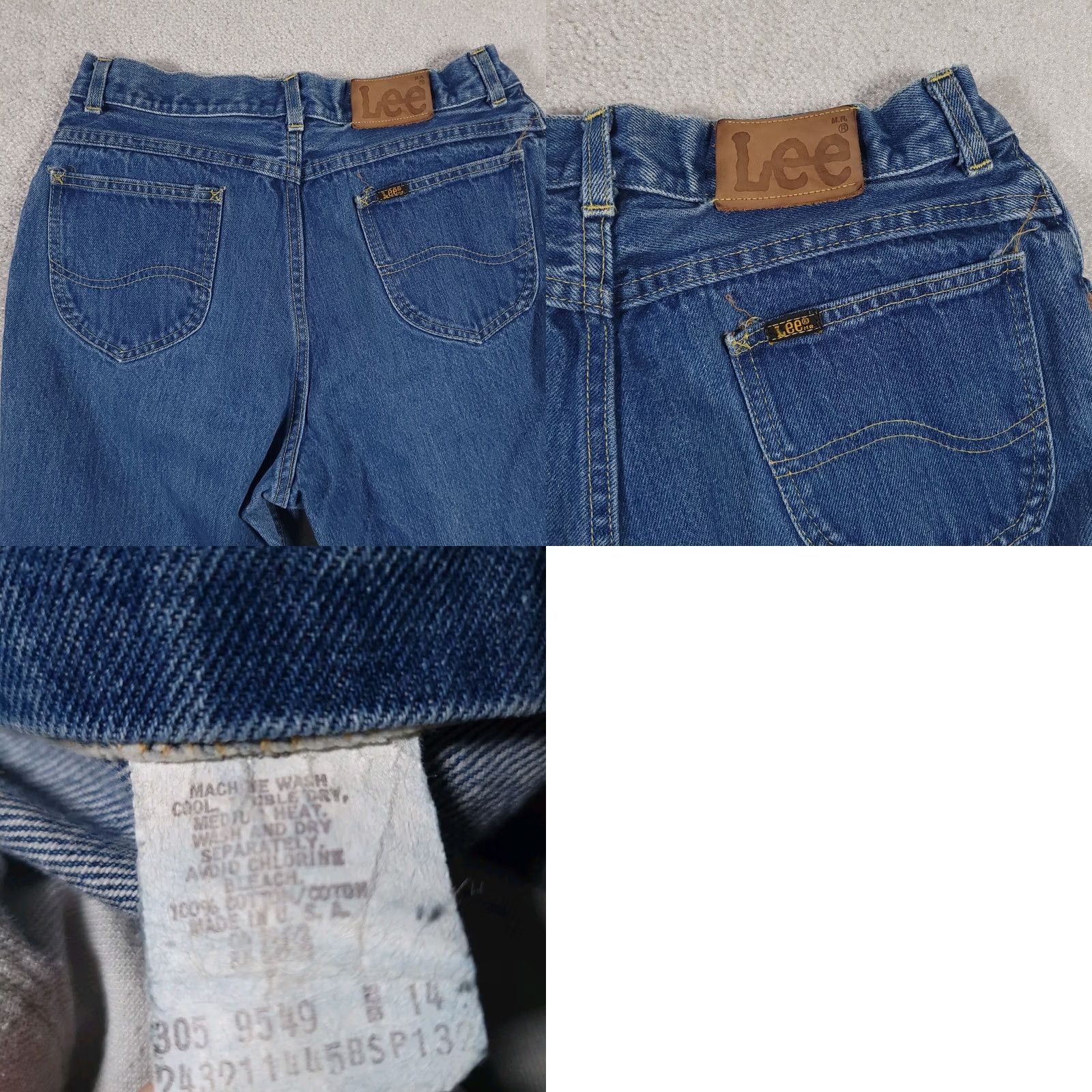 Lee VINTAGE Lee Riders High Rise Denim Jeans Women's 14 Hemmed Short 26.5" USA Made Size 29" - 9 Thumbnail