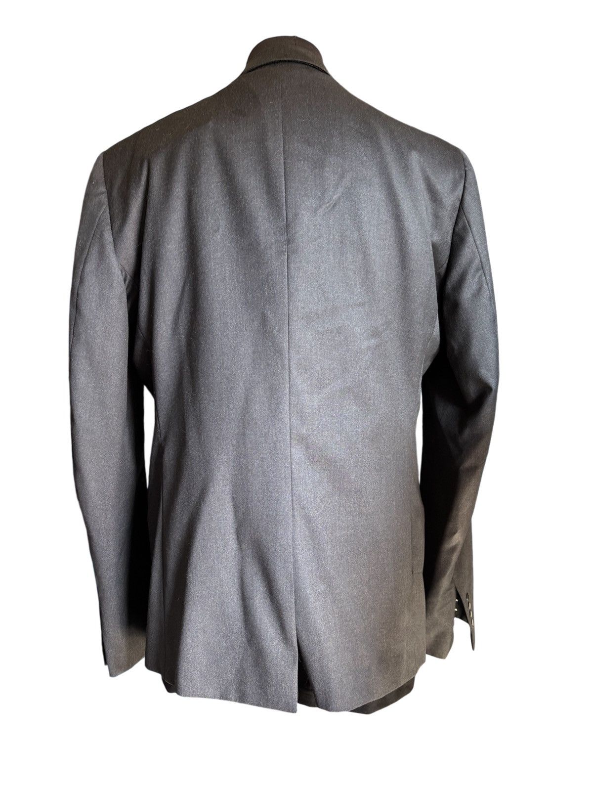 Mugler Grey flanel super 100’s mugler blazer with zip pockets Size 46R - 3 Thumbnail