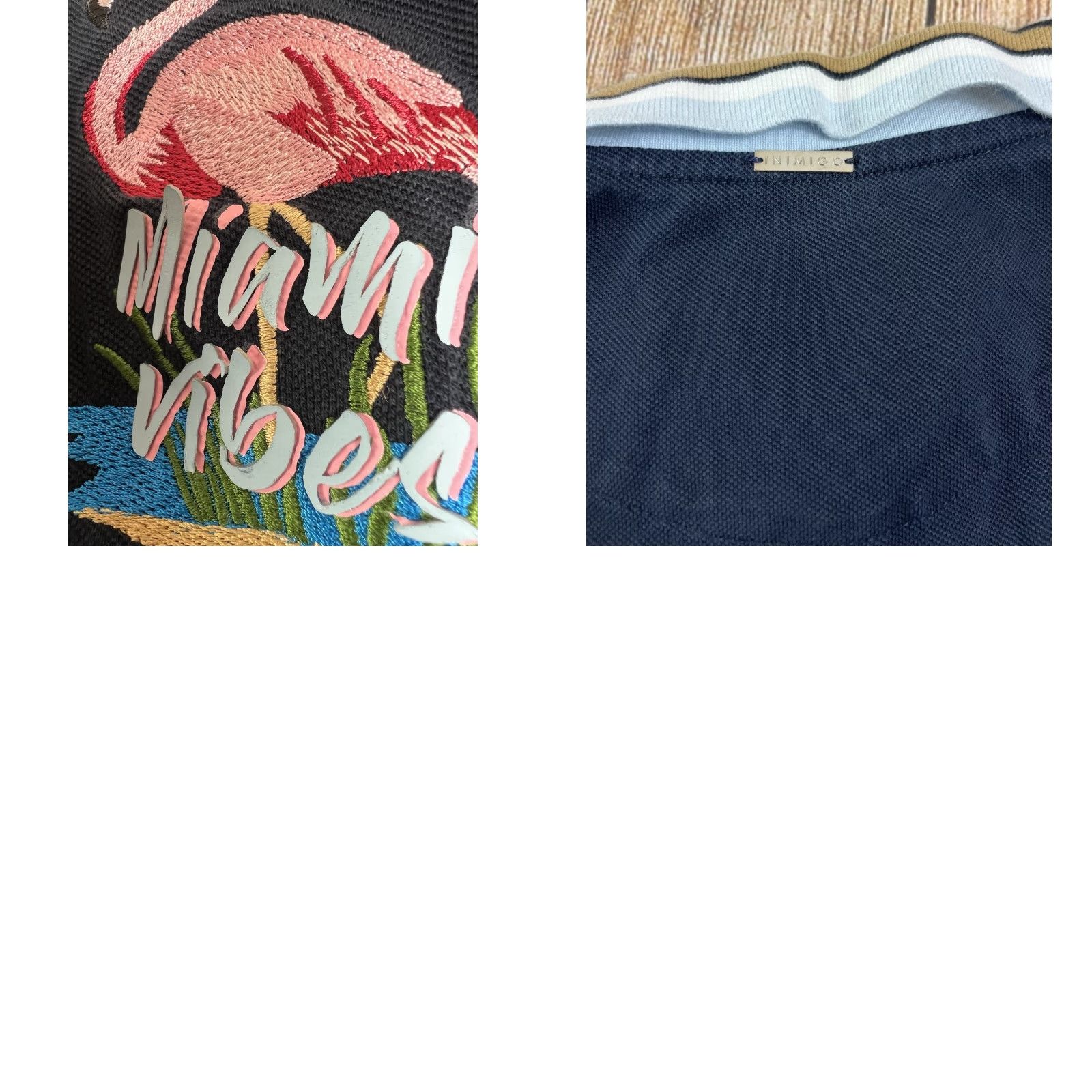 Vintage Mens Flamingo Miami Vibes Polo Blue Shirt Size M Medium Size US M / EU 48-50 / 2 - 8 Thumbnail